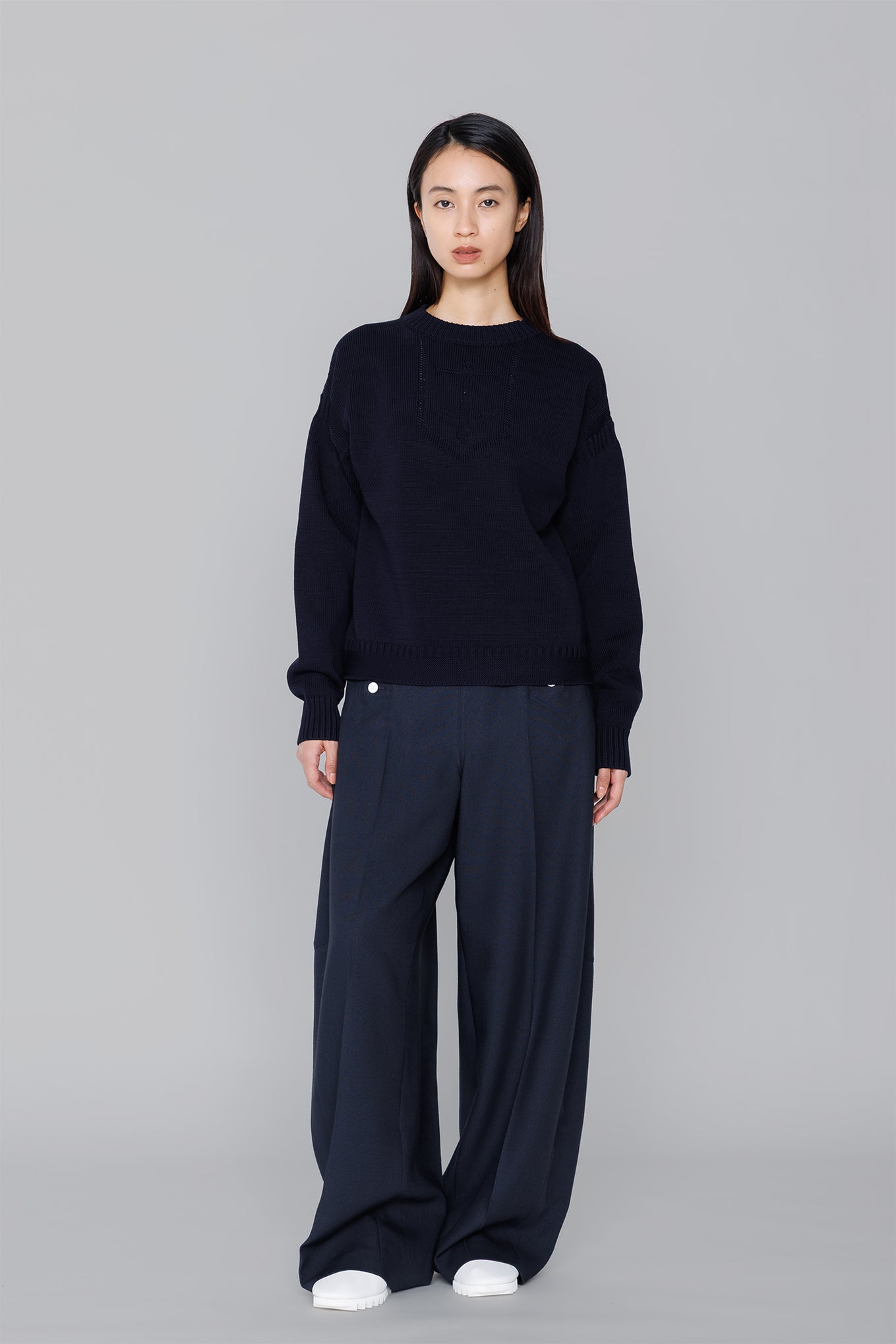 SHEER BACK GUERNSEY KNIT – HYKE ONLINE STORE
