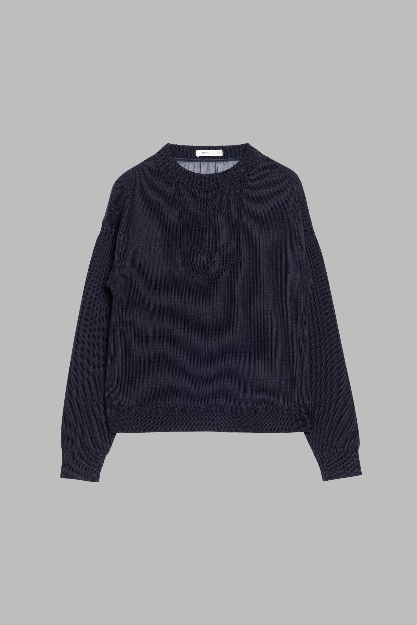 SHEER BACK GUERNSEY KNIT – HYKE ONLINE STORE