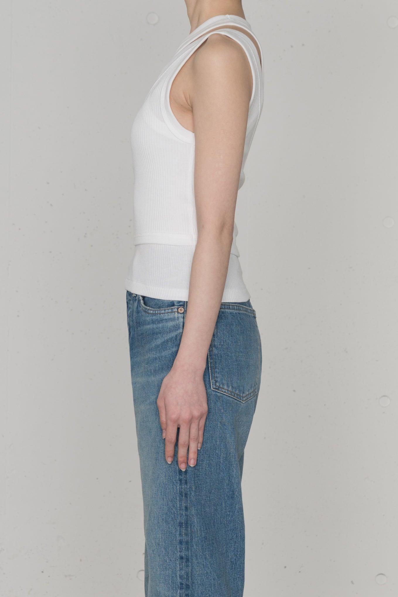 HYKE ハイクDOUBLE SHOULDER TANK TOP ライトパープル DOUBLE SHOULDER TANK TOP-ダブルショルダータンクトップ-HYKE（ハイク