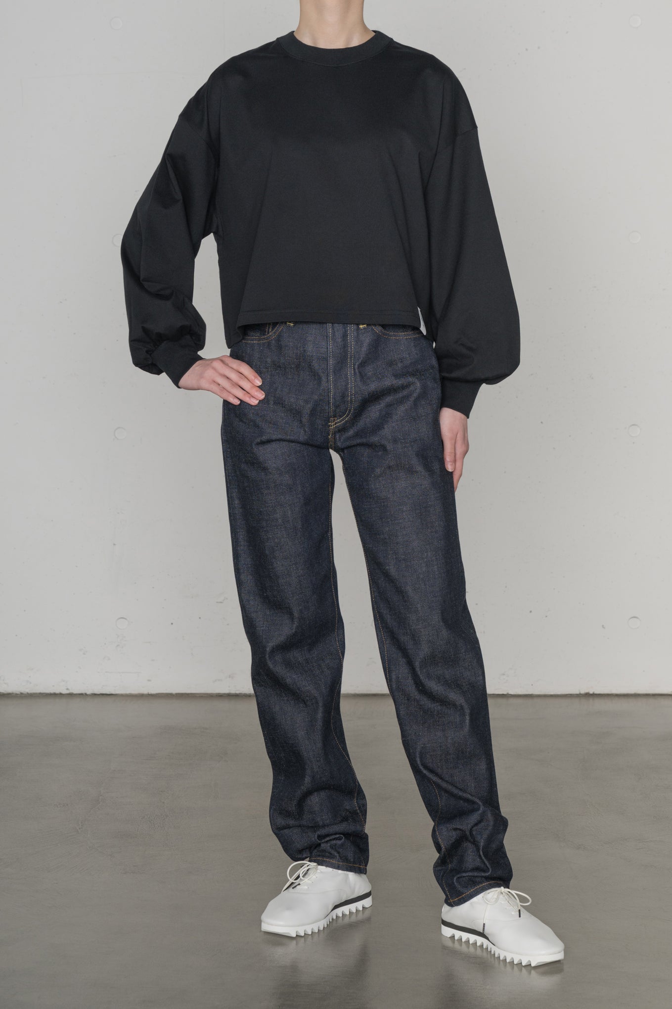 CROPPED LONG-SLV TEE / BIG FIT (6.5OZ)