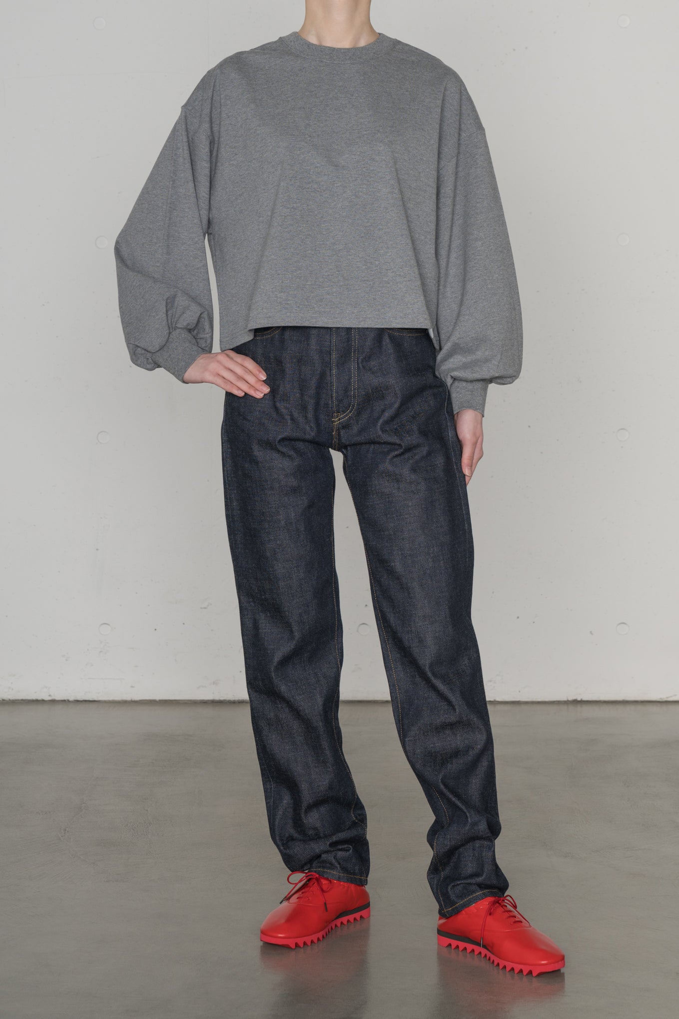 CROPPED LONG-SLV TEE / BIG FIT (6.5OZ)