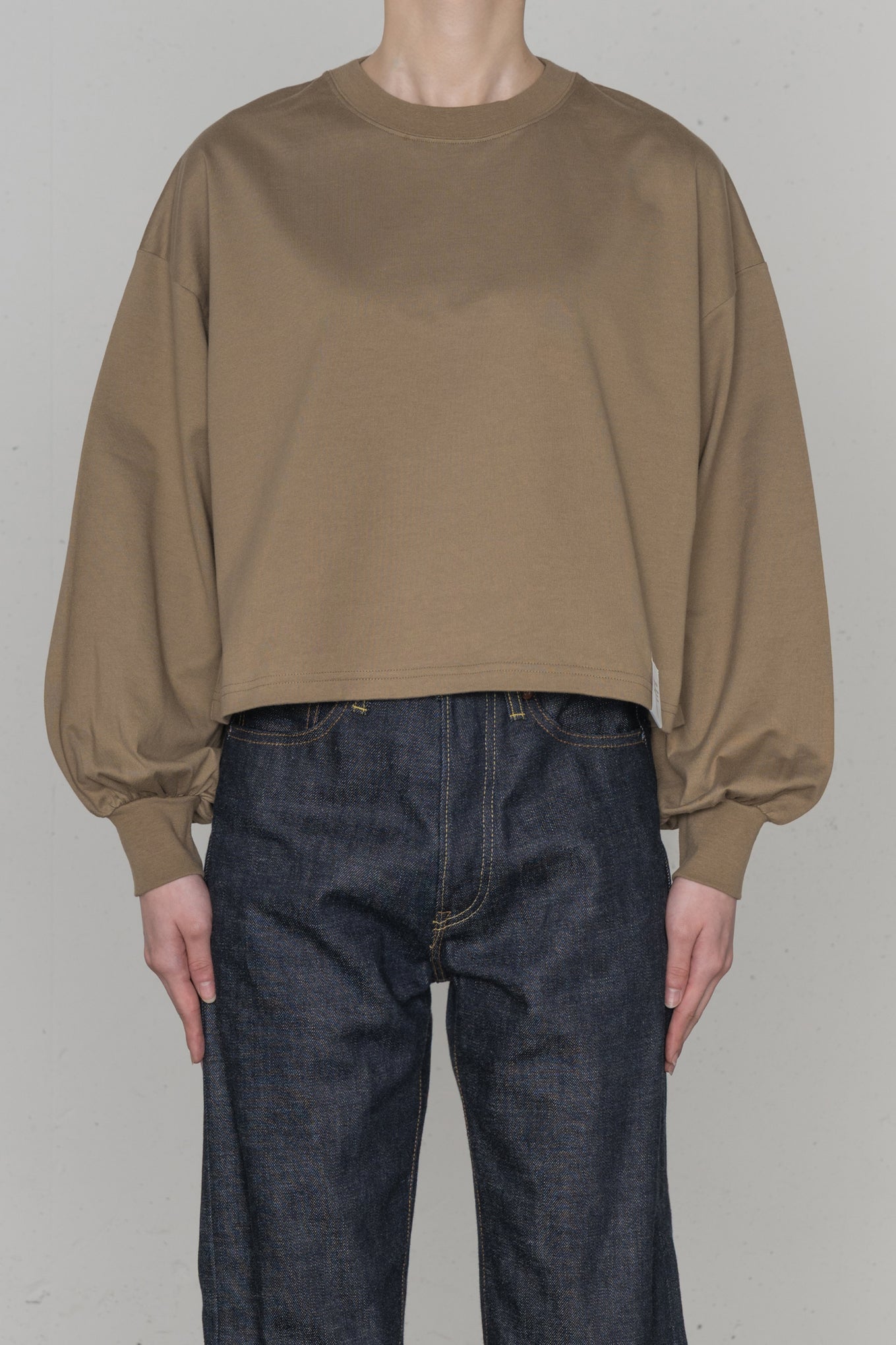 CROPPED LONG-SLV TEE / BIG FIT (6.5OZ)