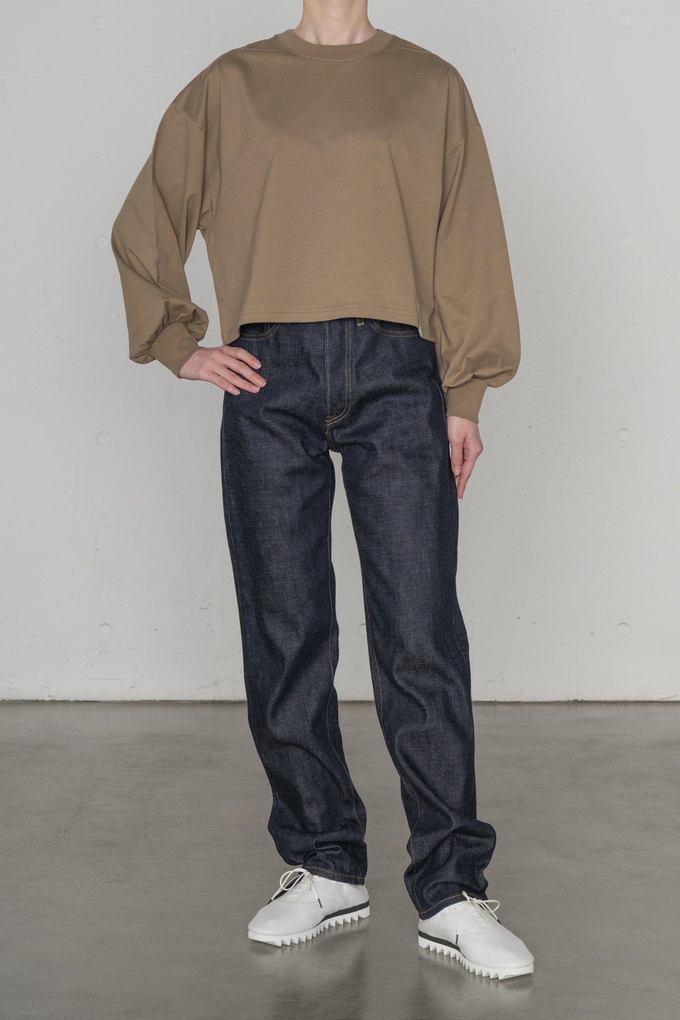 CROPPED LONG-SLV TEE / BIG FIT (6.5OZ)