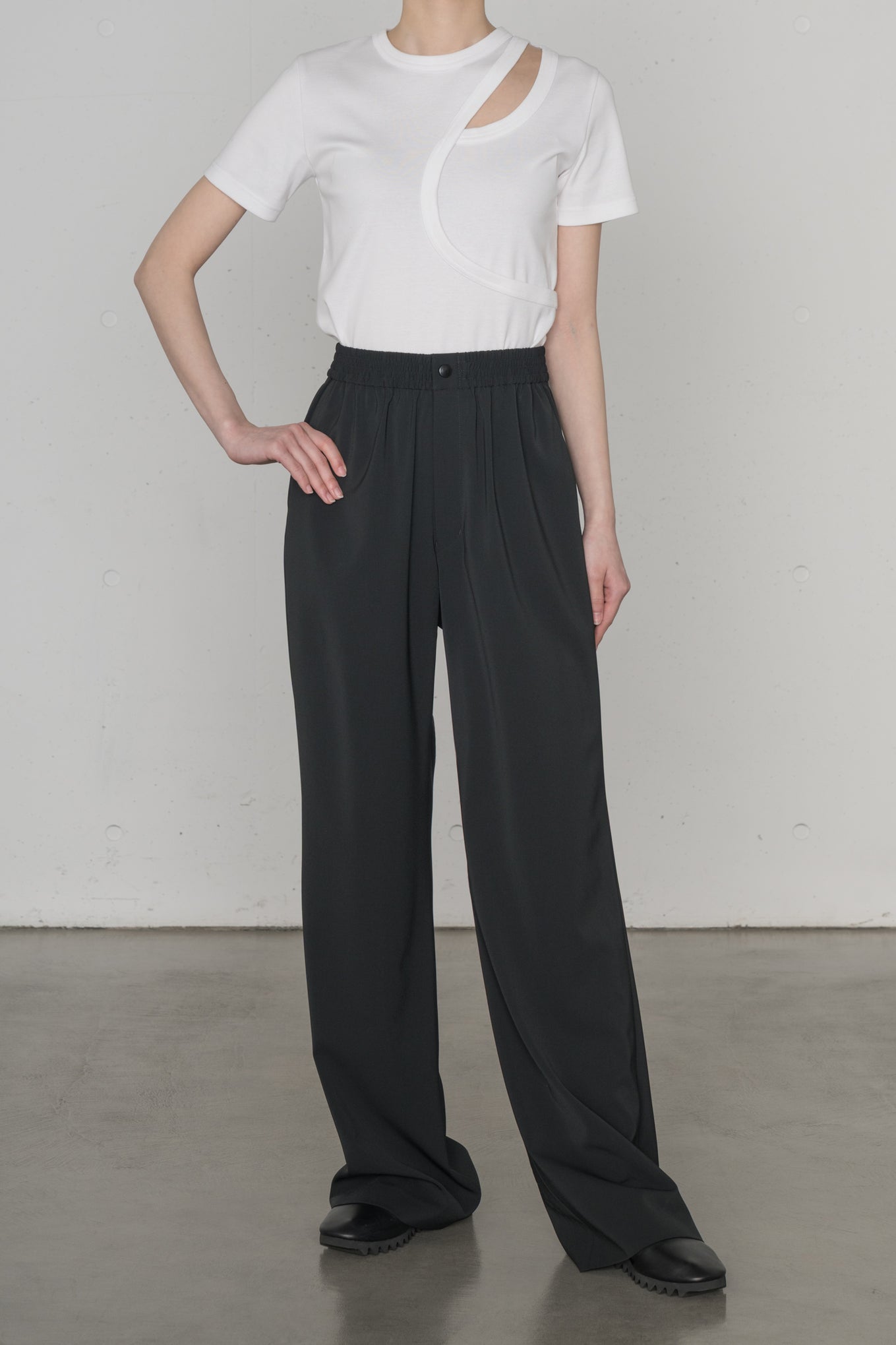STRETCH WIDE LEG PANTS