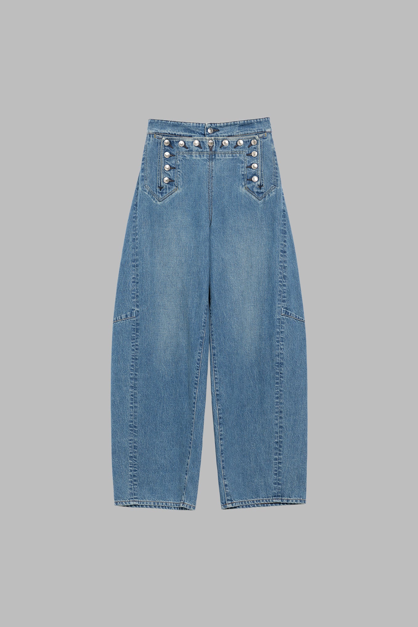 SAILOR BARREL-LEG DENIM PANTS – HYKE ONLINE STORE