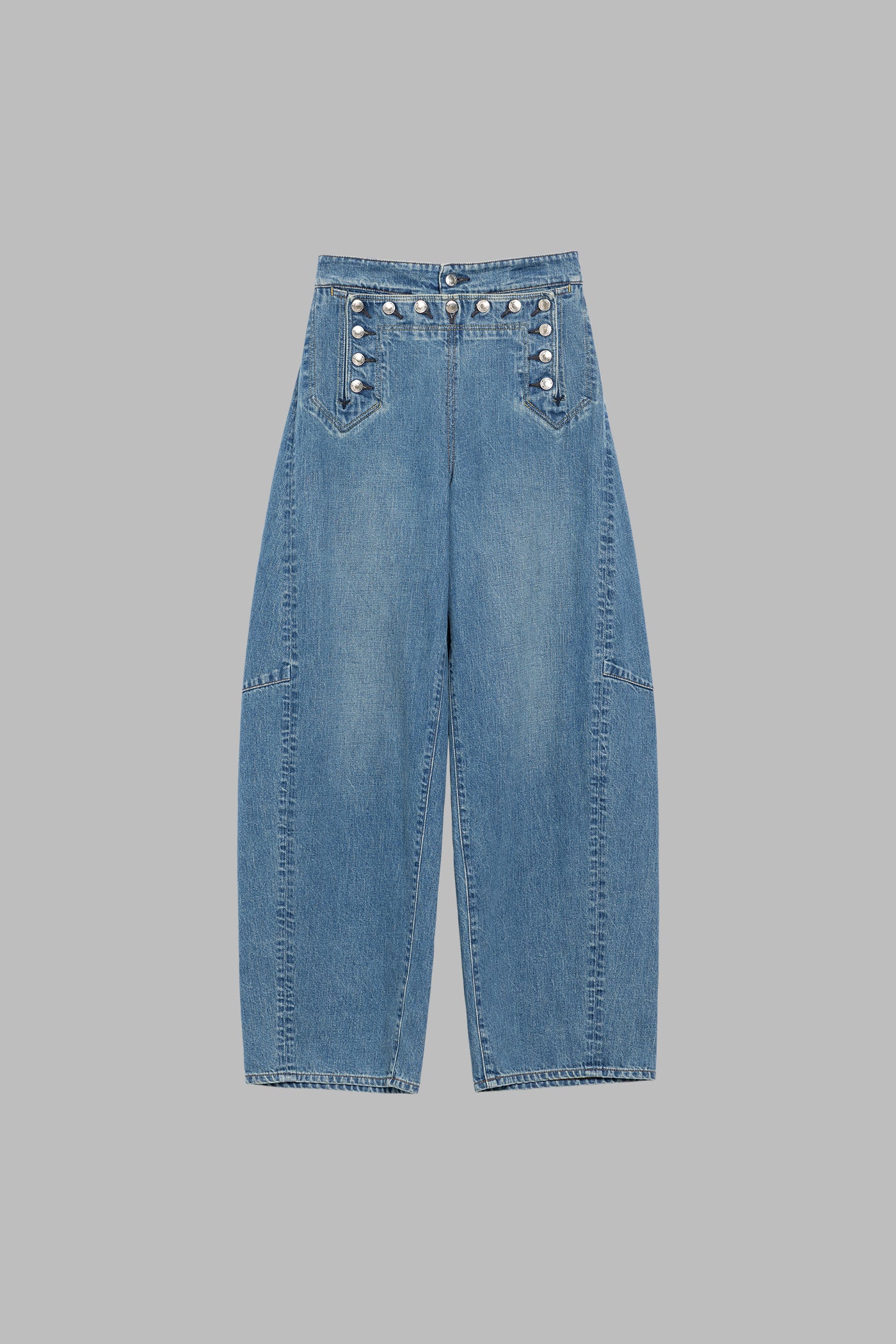 SAILOR BARREL-LEG DENIM PANTS – HYKE ONLINE STORE