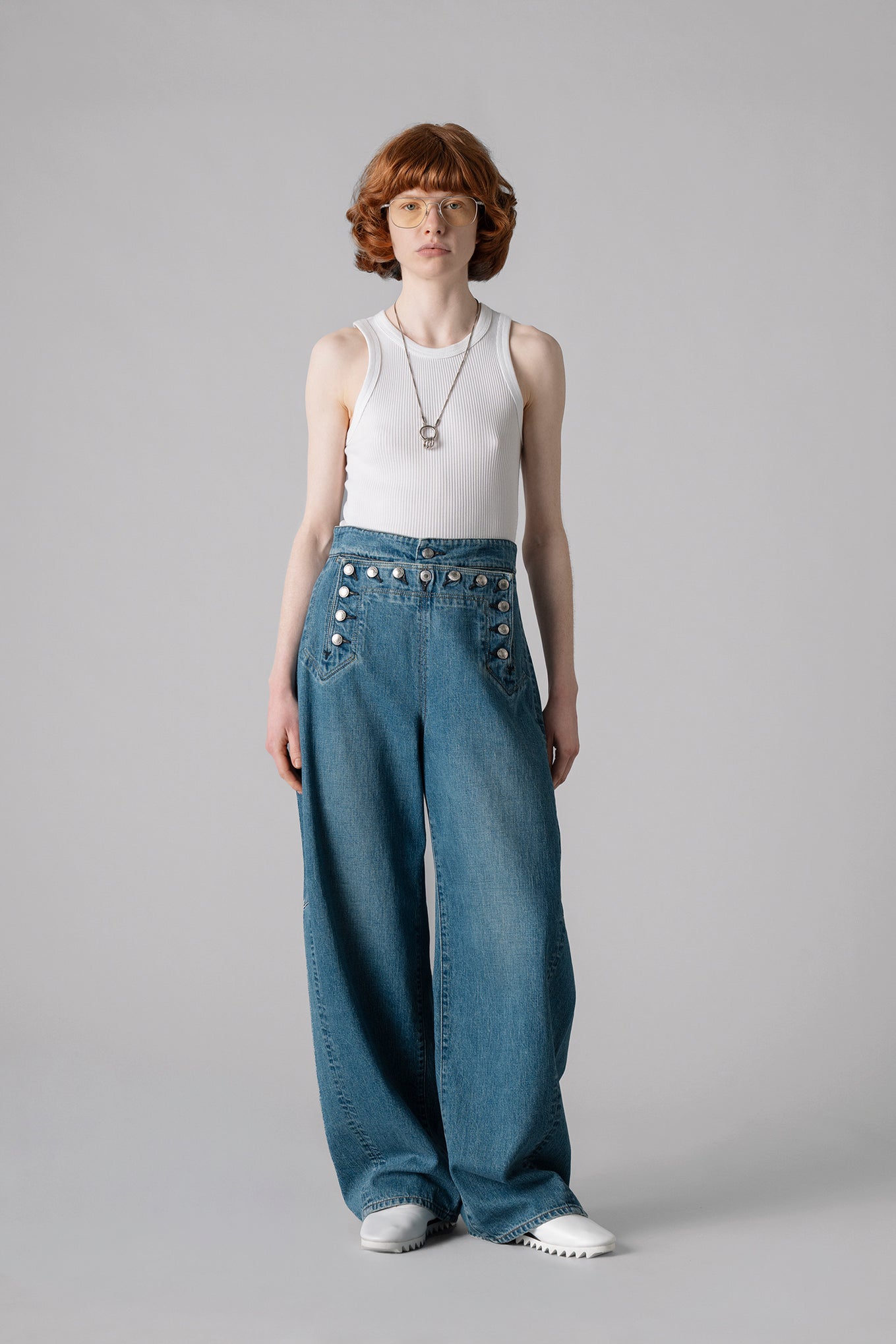 SAILOR  BARREL-LEG DENIM PANTS
