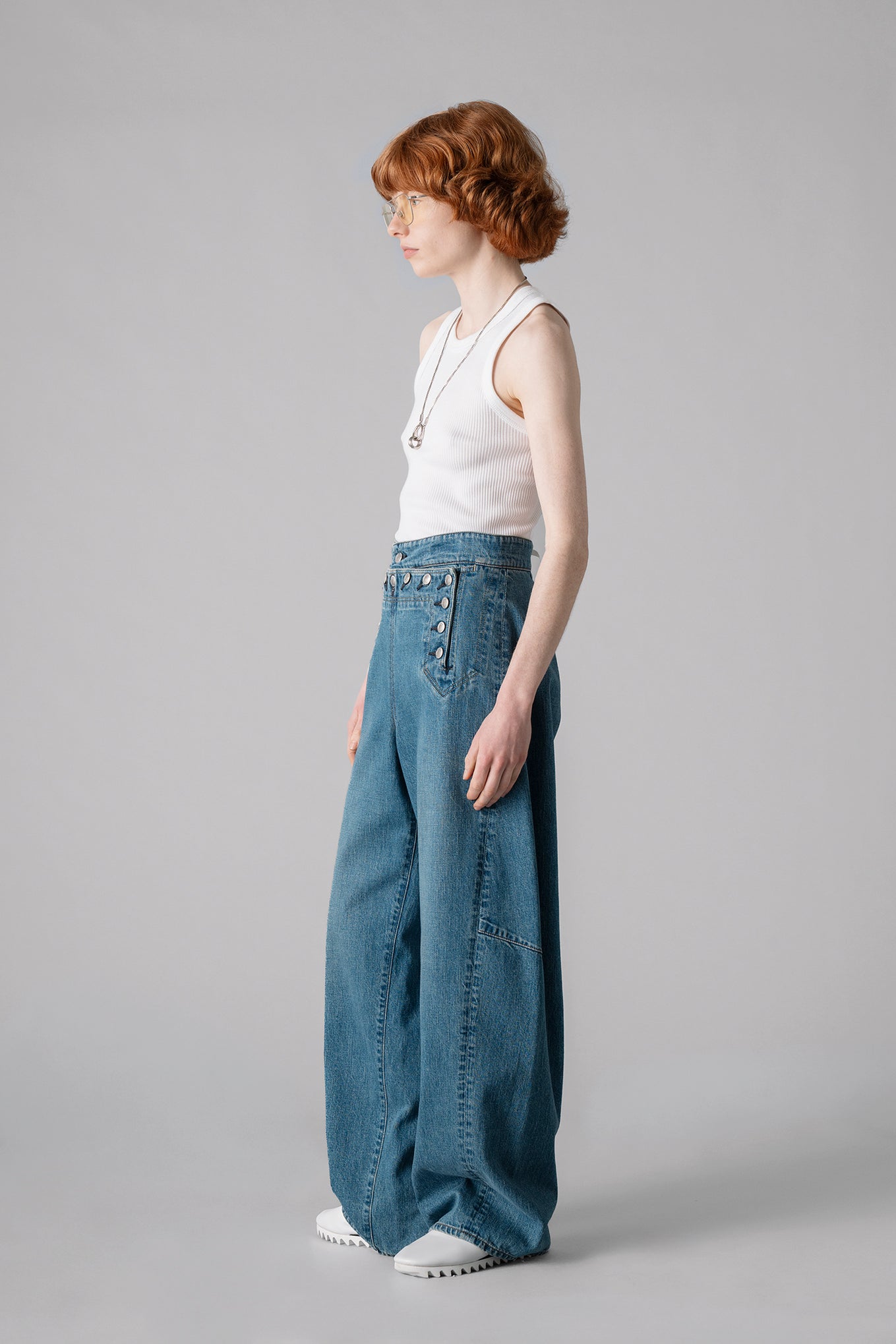SAILOR  BARREL-LEG DENIM PANTS