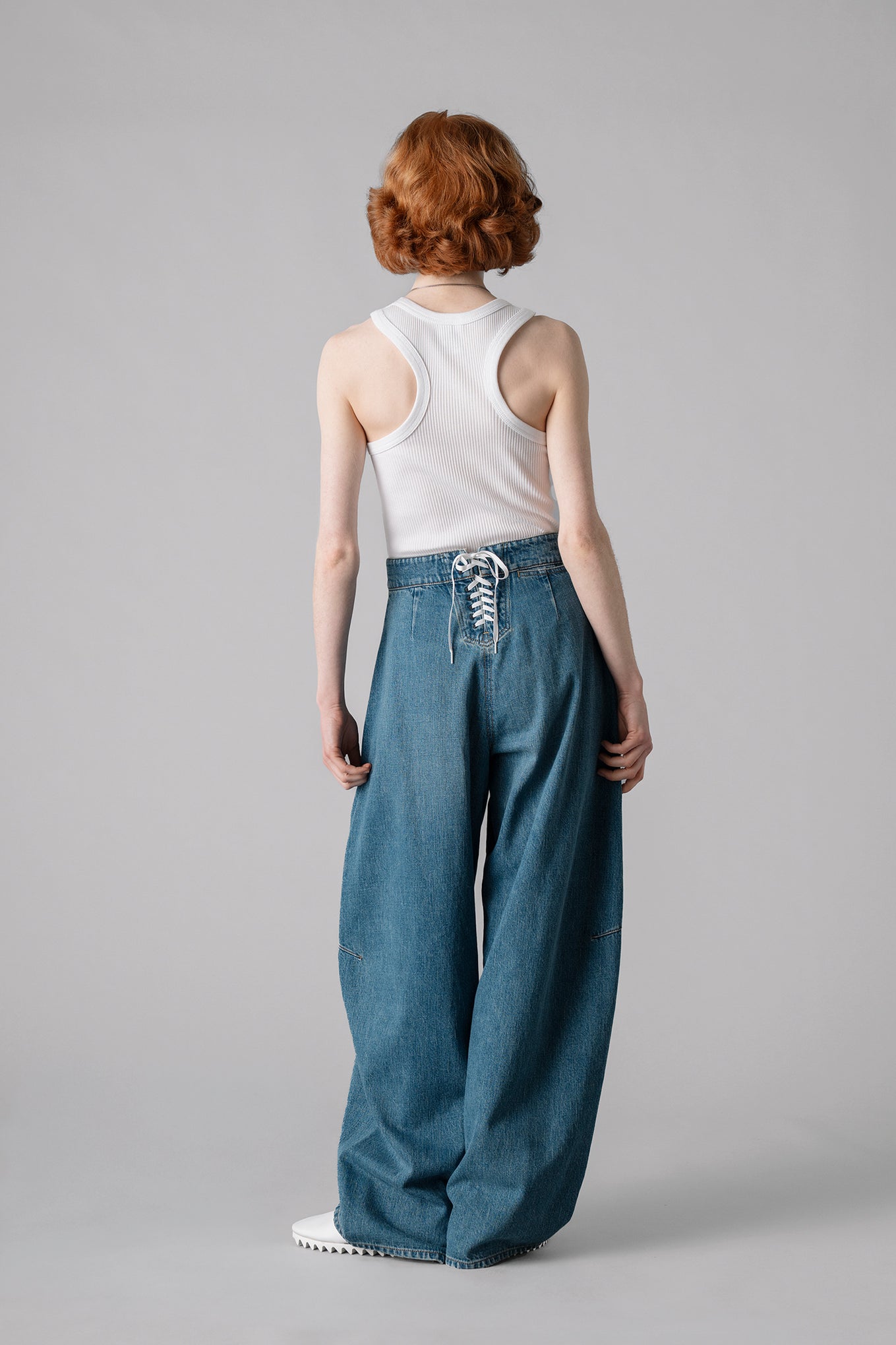 SAILOR BARREL-LEG DENIM PANTS – HYKE ONLINE STORE
