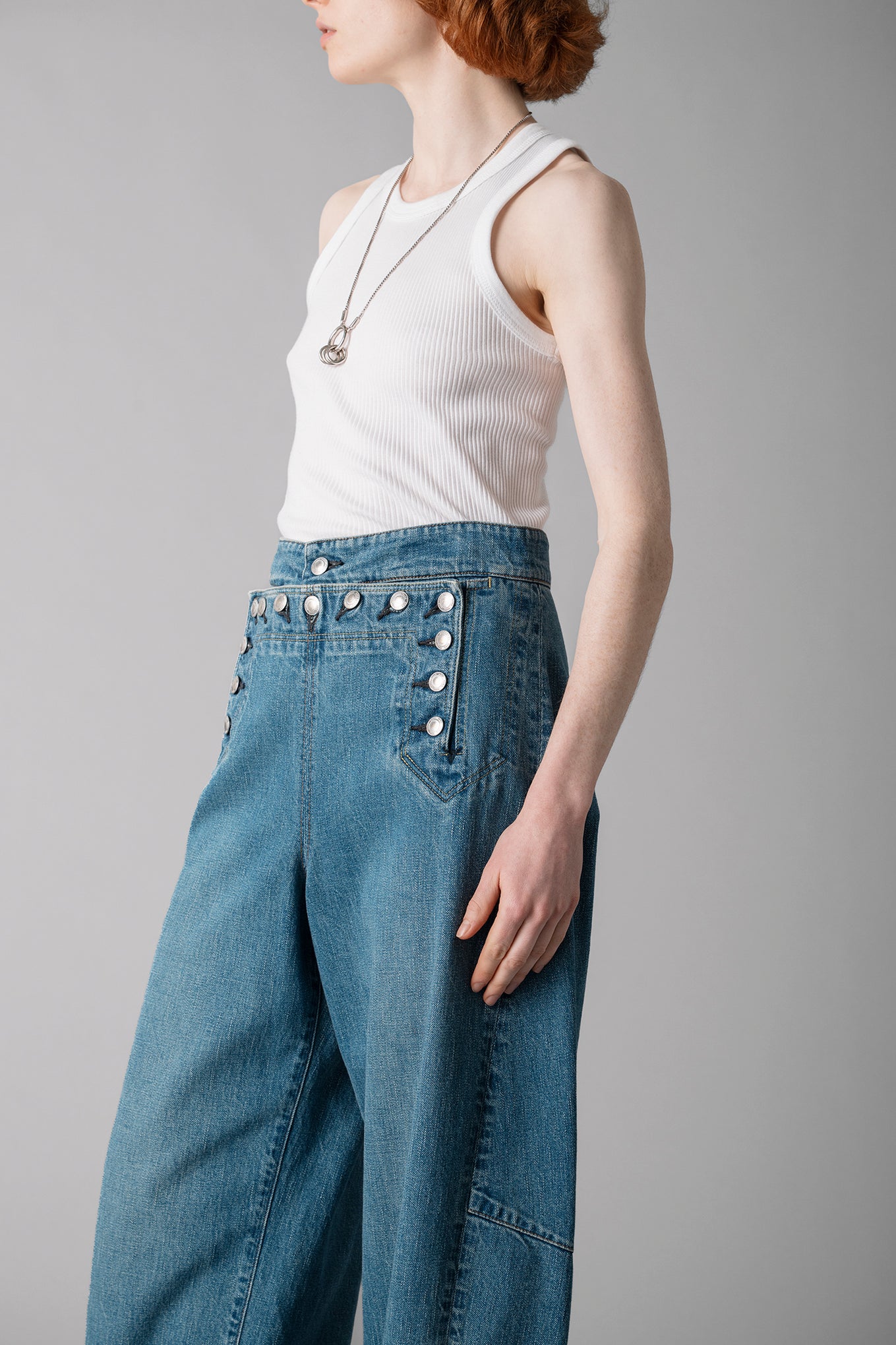 SAILOR BARREL-LEG DENIM PANTS – HYKE ONLINE STORE