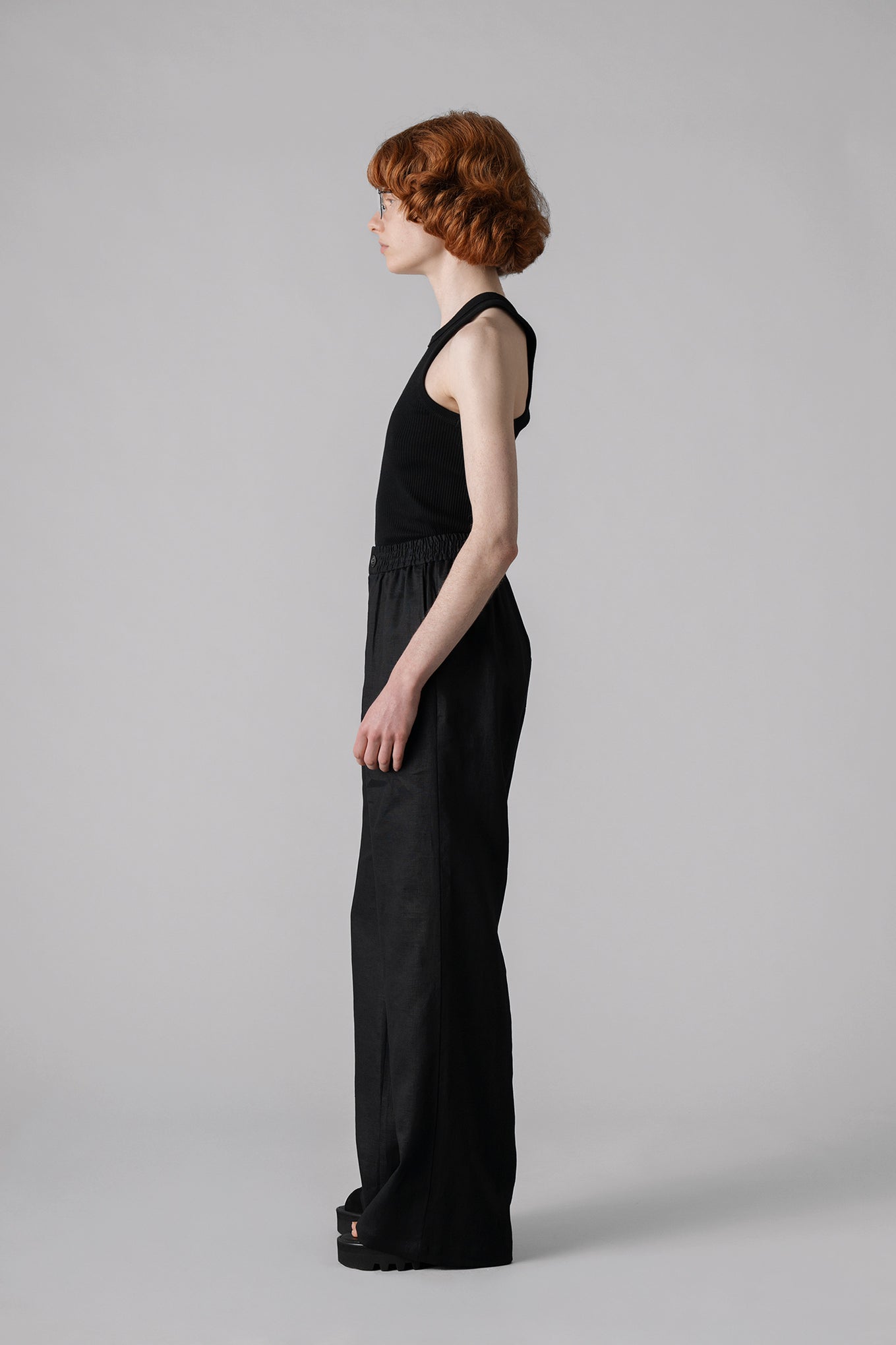 LINEN WIDE-LEG PANTS