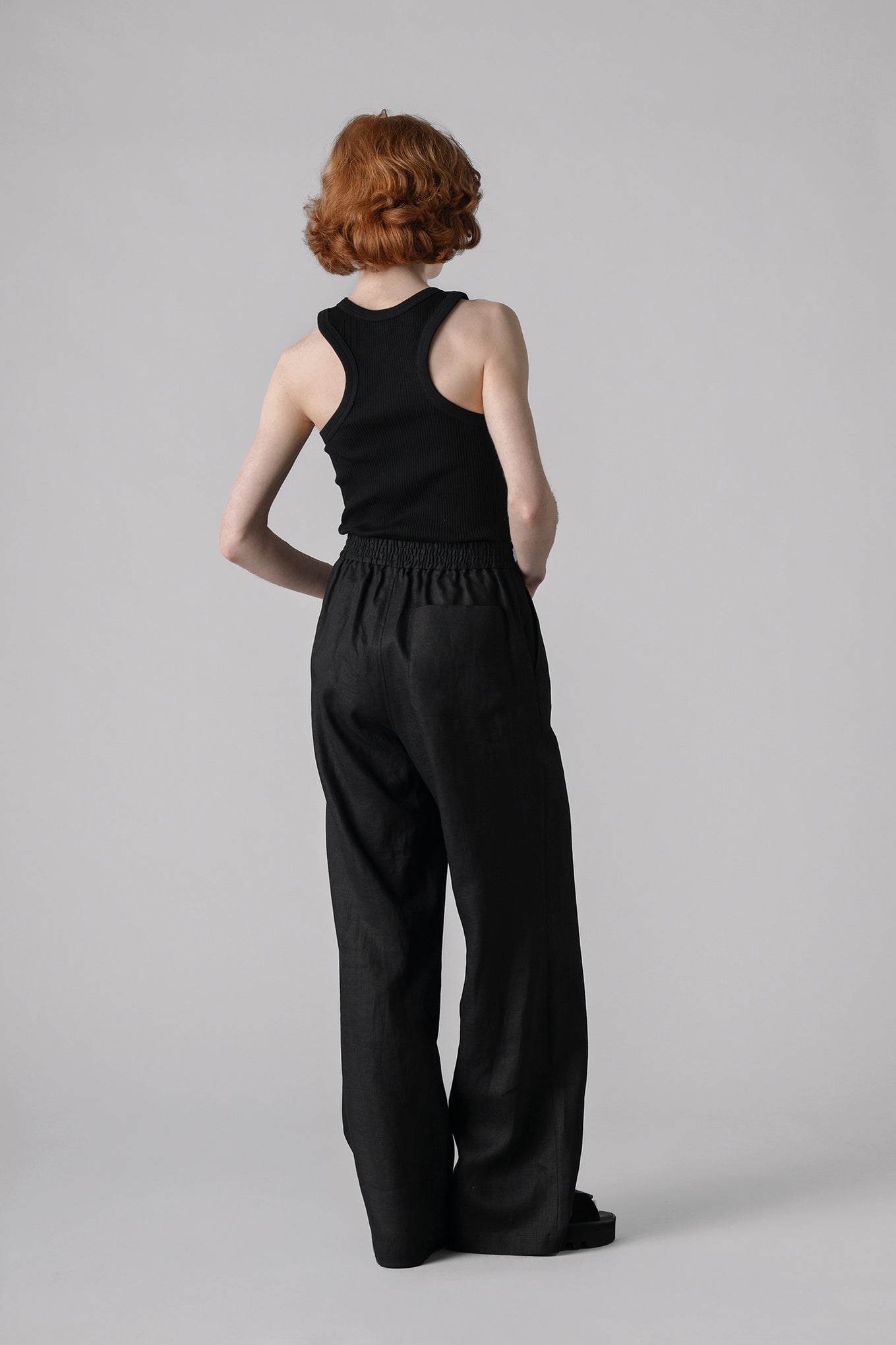 LINEN WIDE-LEG PANTS