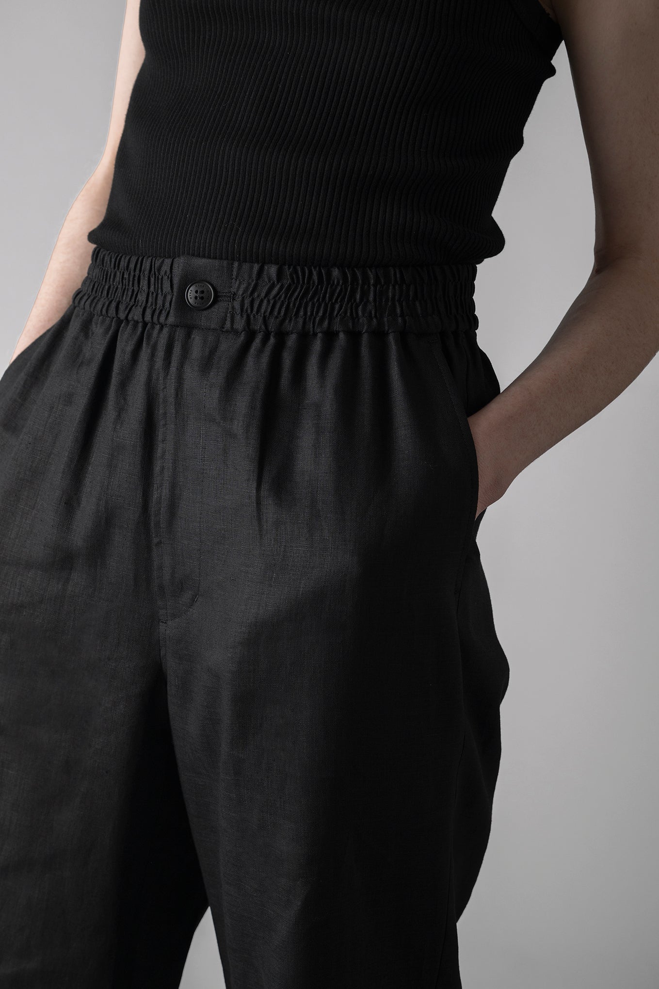 LINEN WIDE-LEG PANTS
