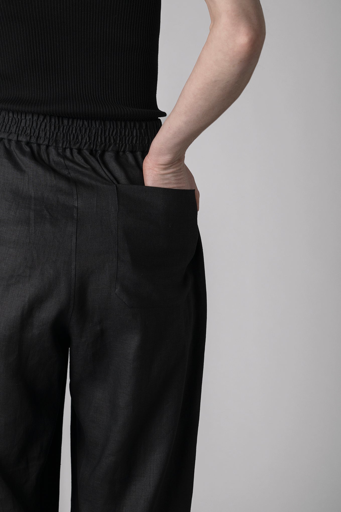 LINEN WIDE-LEG PANTS