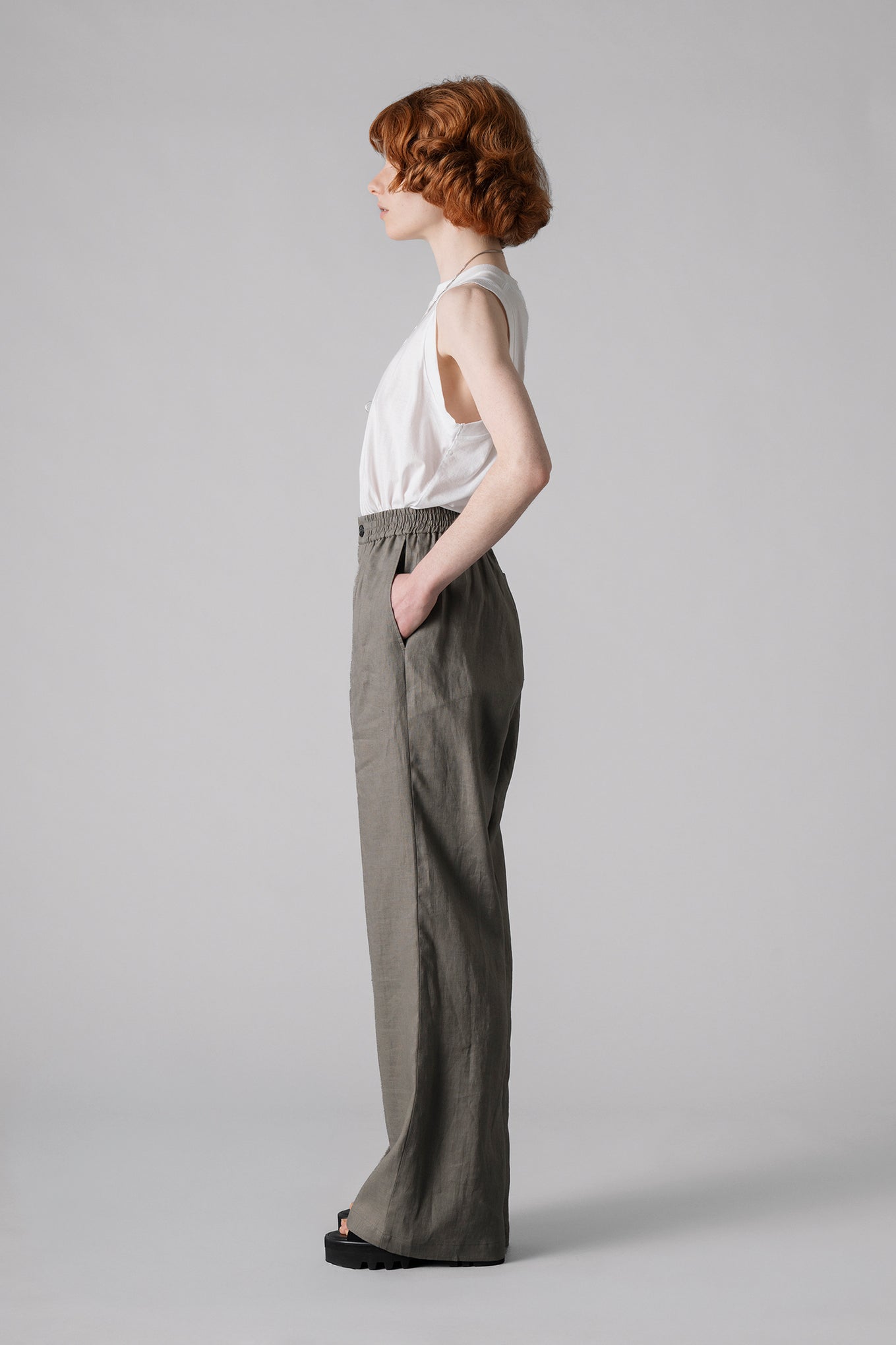 LINEN WIDE-LEG PANTS