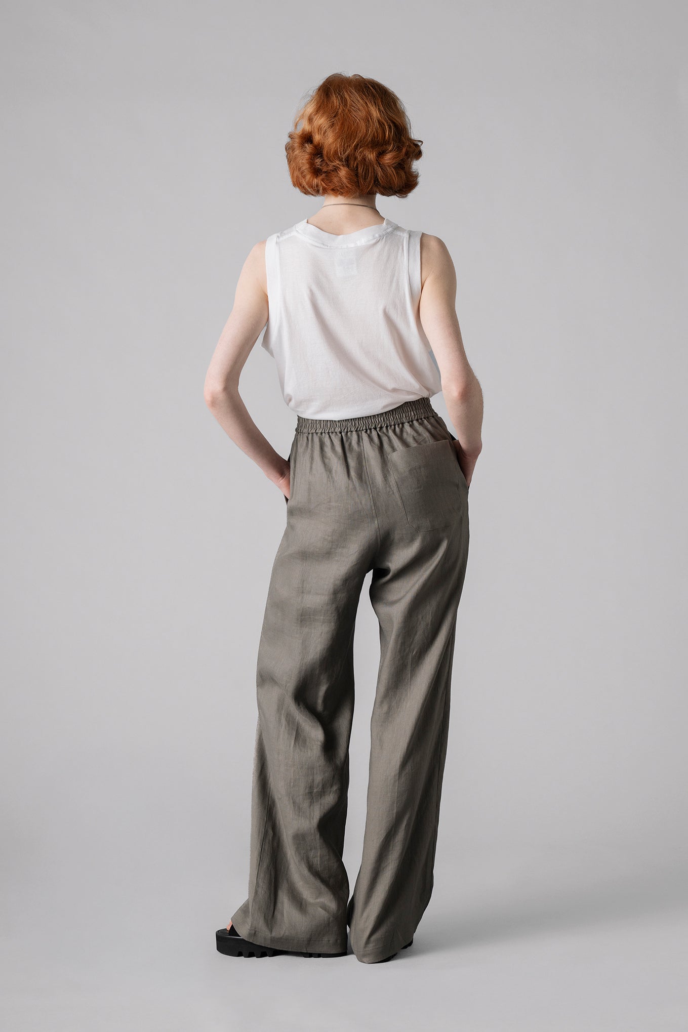 LINEN WIDE-LEG PANTS