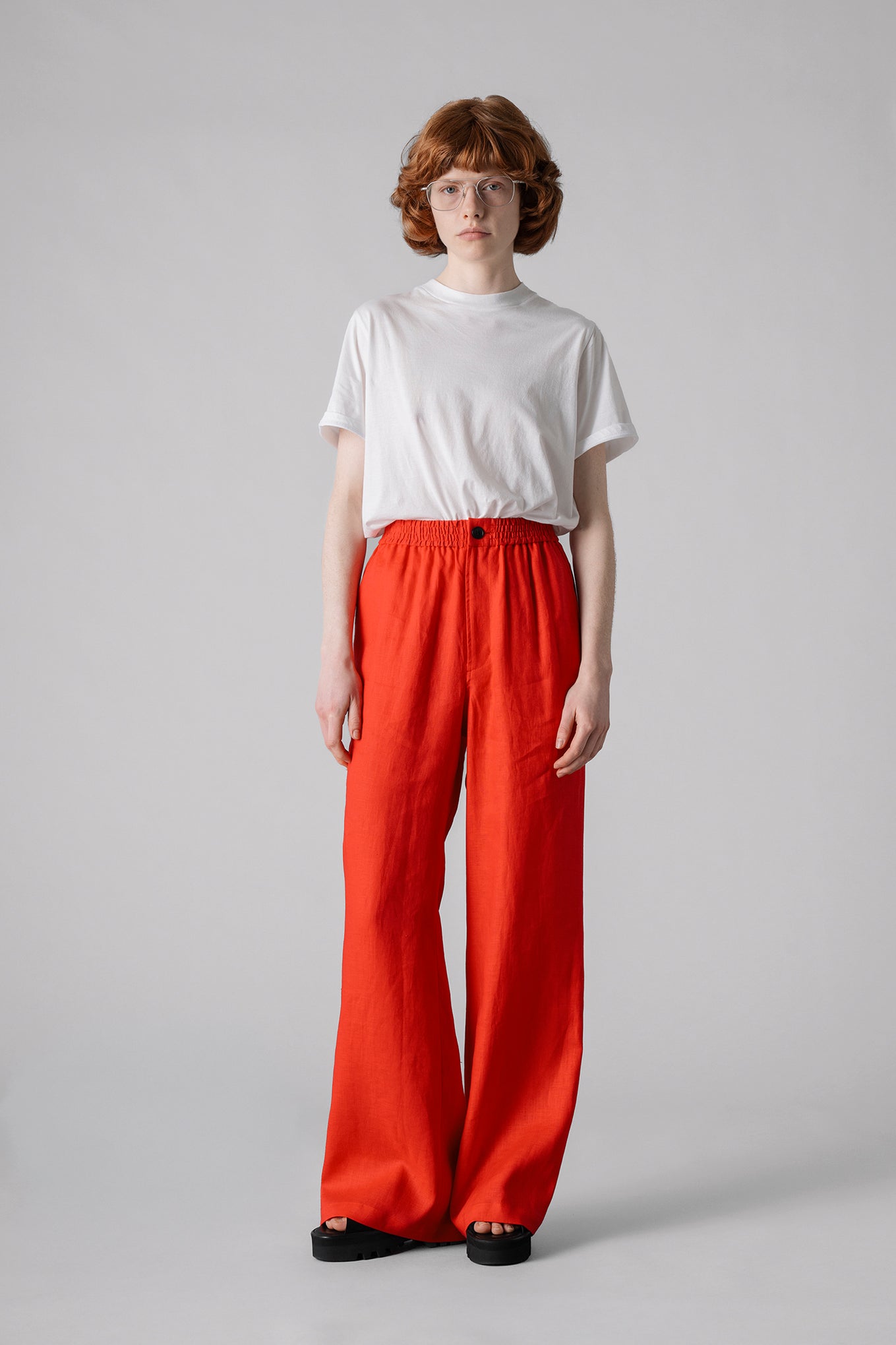 LINEN WIDE-LEG PANTS