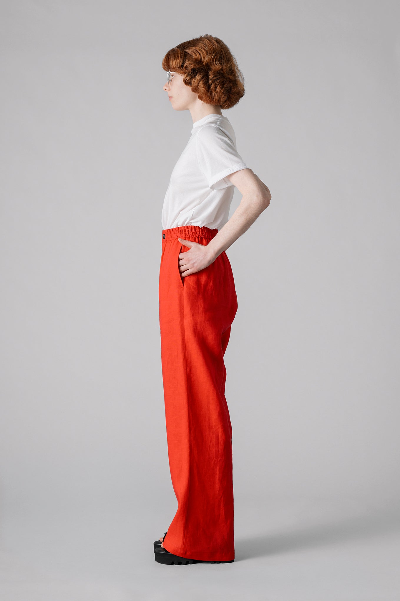 LINEN WIDE-LEG PANTS