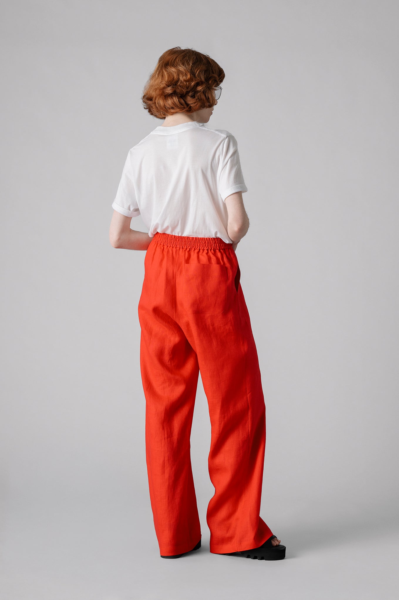 LINEN WIDE-LEG PANTS