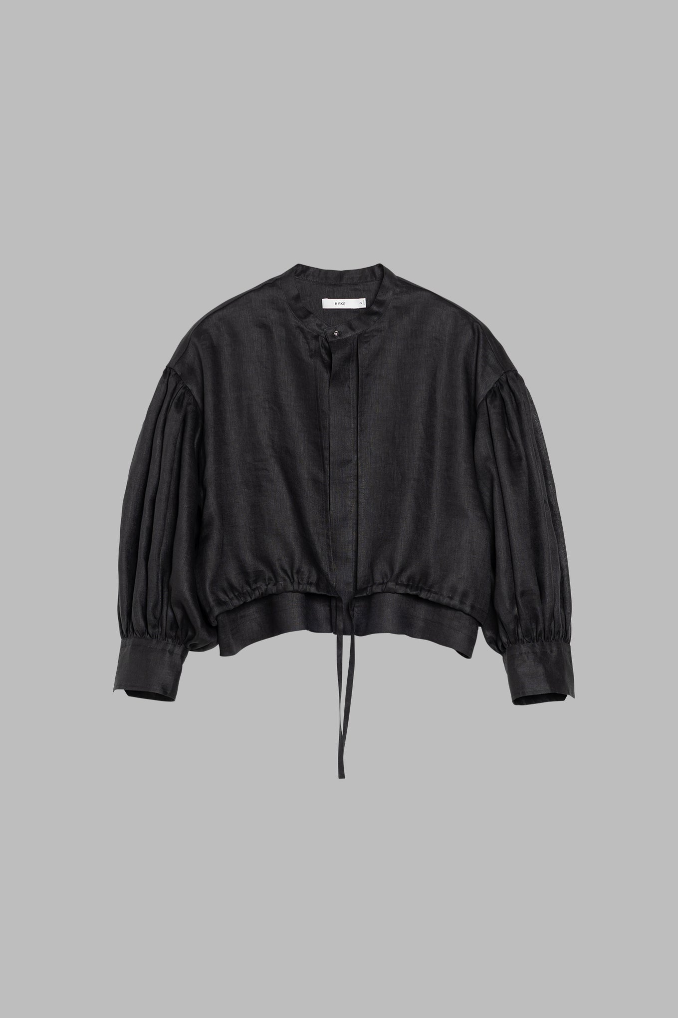 LINEN BALLOON SLEEVE BLOUSE