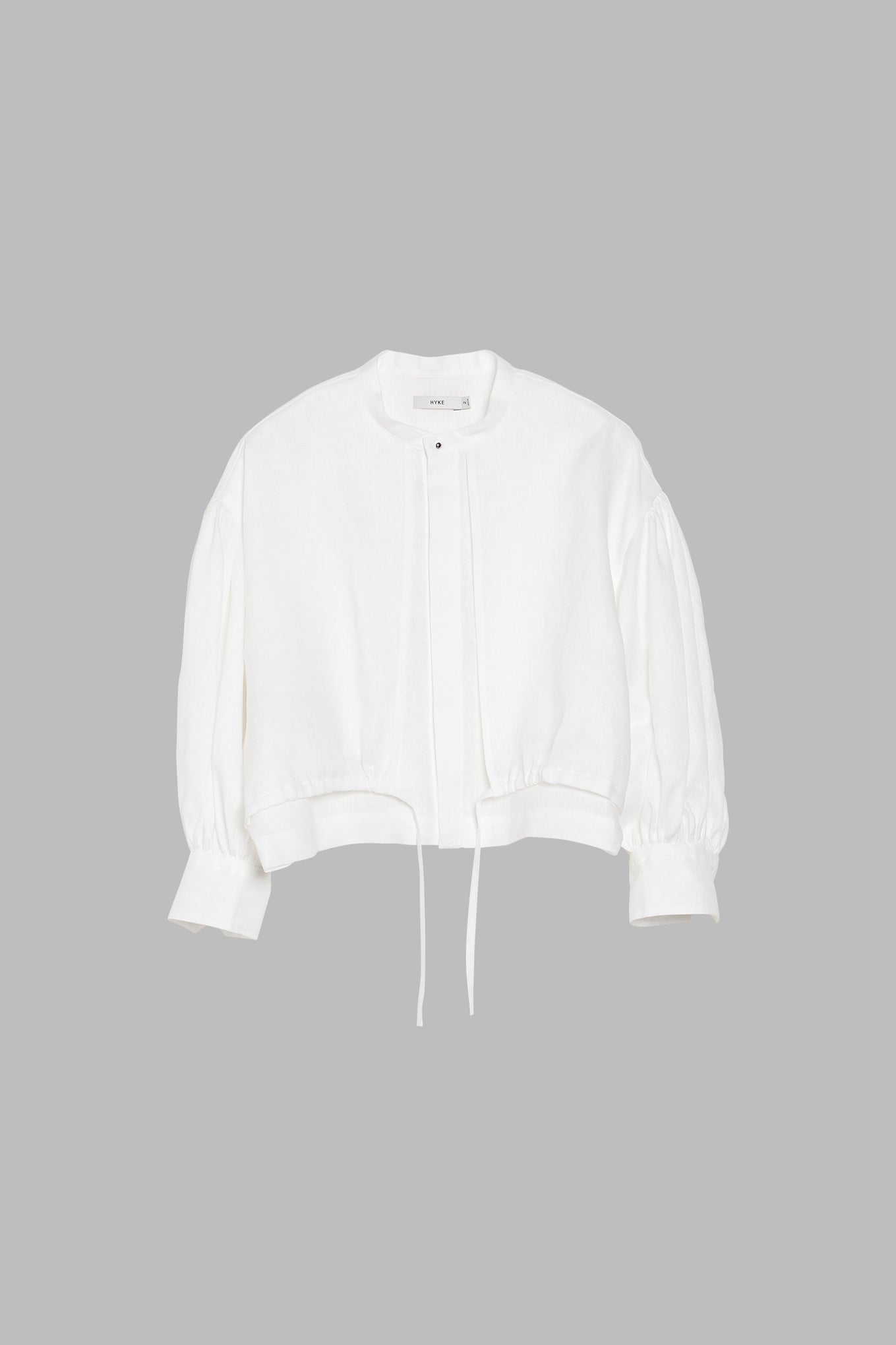 LINEN BALLOON SLEEVE BLOUSE