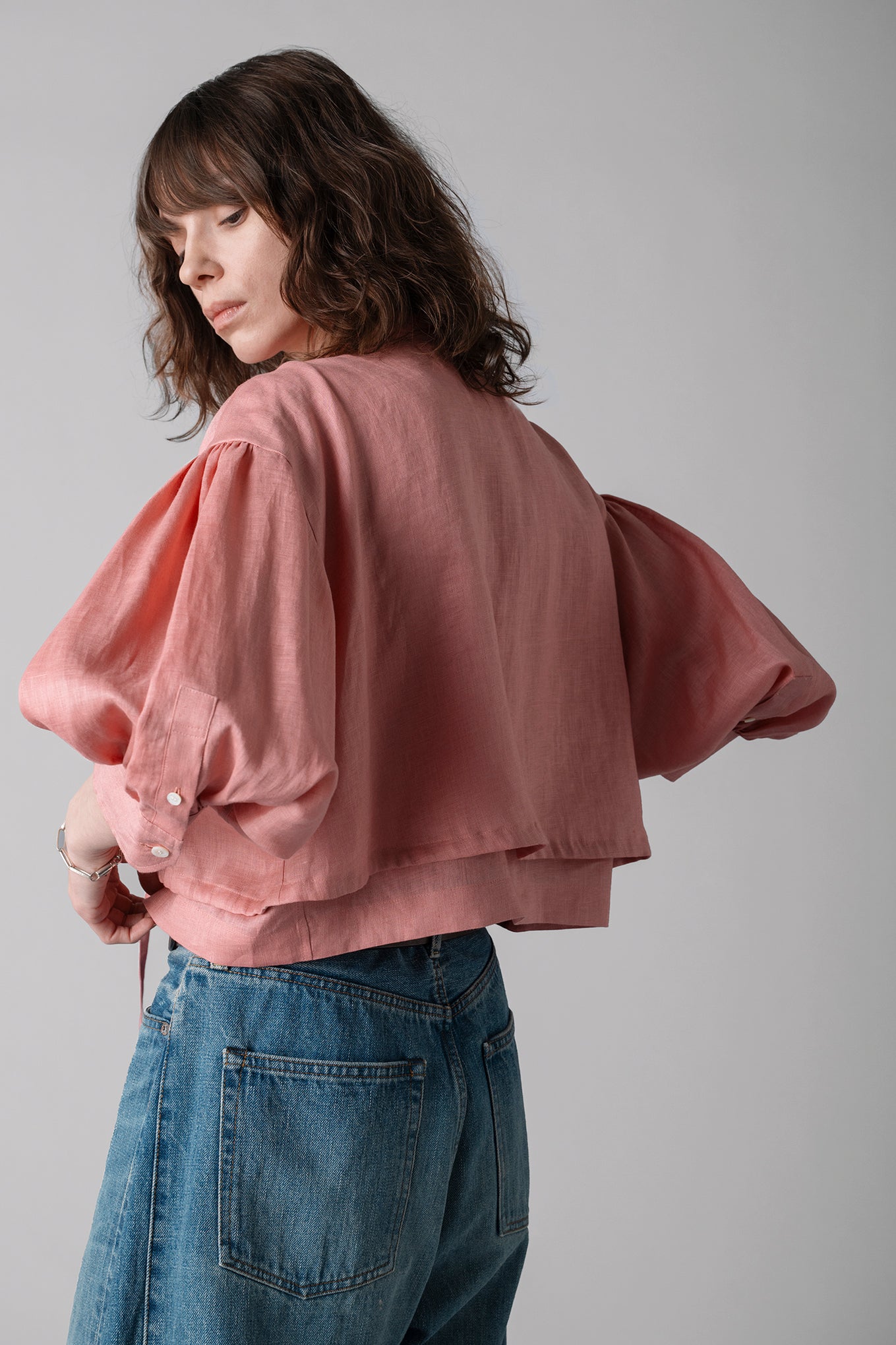 LINEN BALLOON SLEEVE BLOUSE – HYKE ONLINE STORE