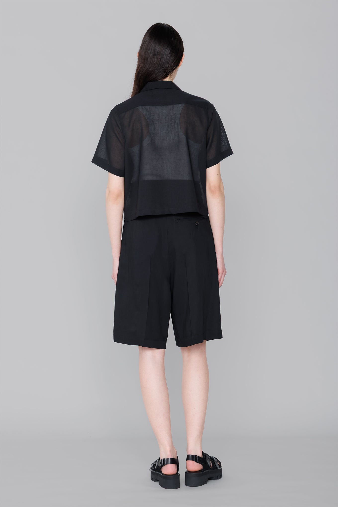 T/W VOILE CROPPED SHIRT