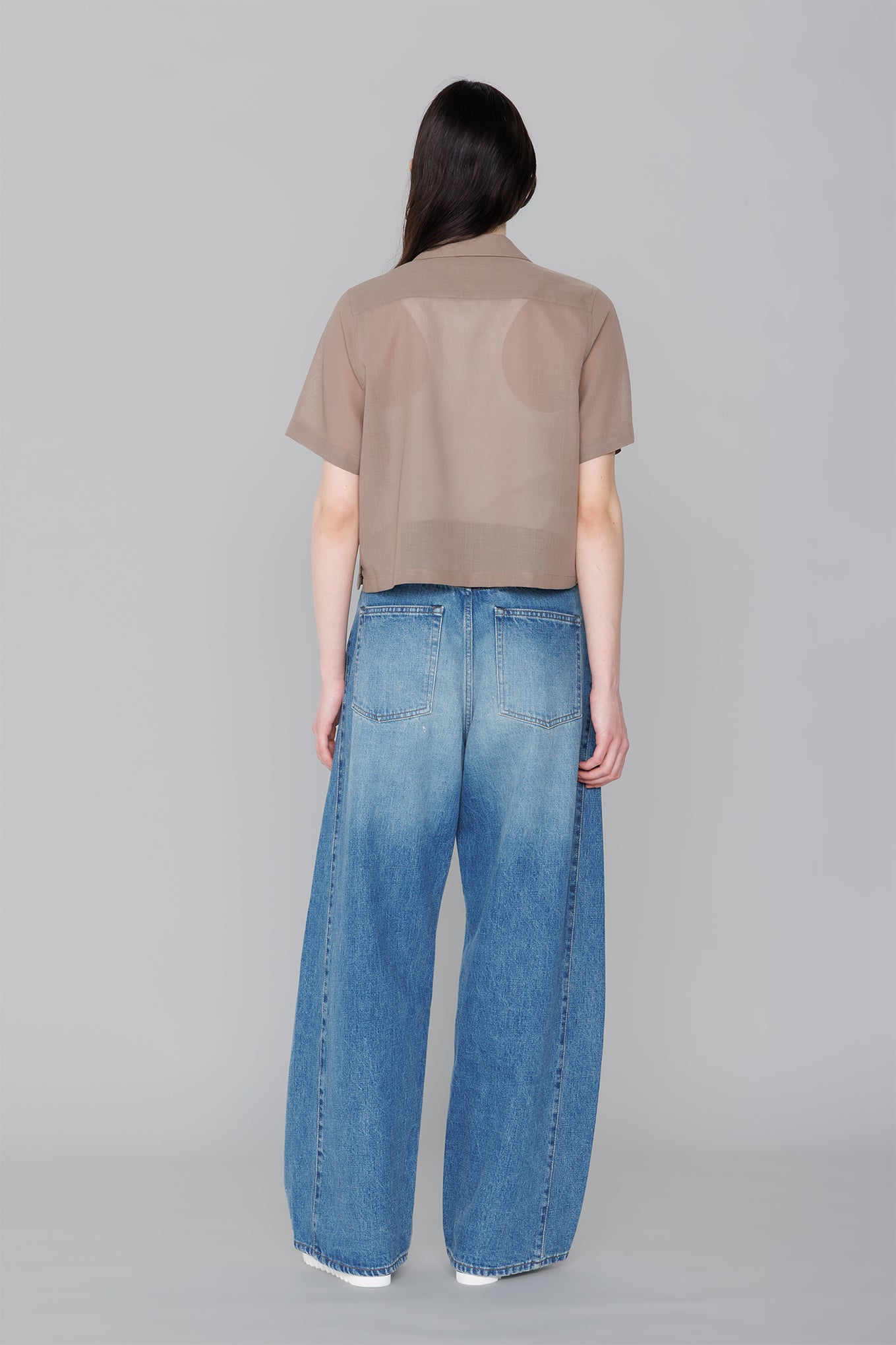 T/W VOILE CROPPED SHIRT