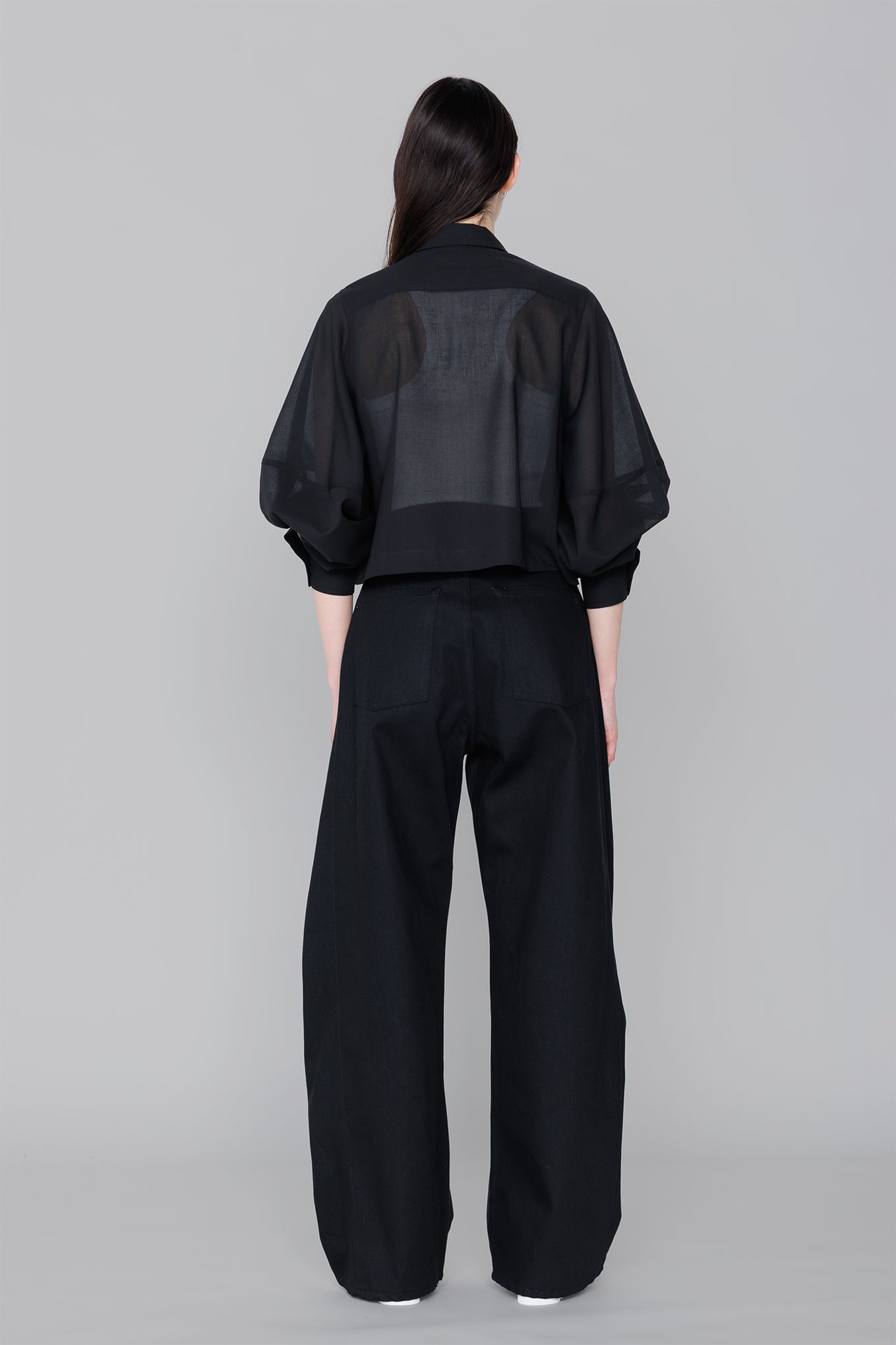 T/W VOILE BALLOON SLEEVE CROPPED SHIRT – HYKE ONLINE STORE