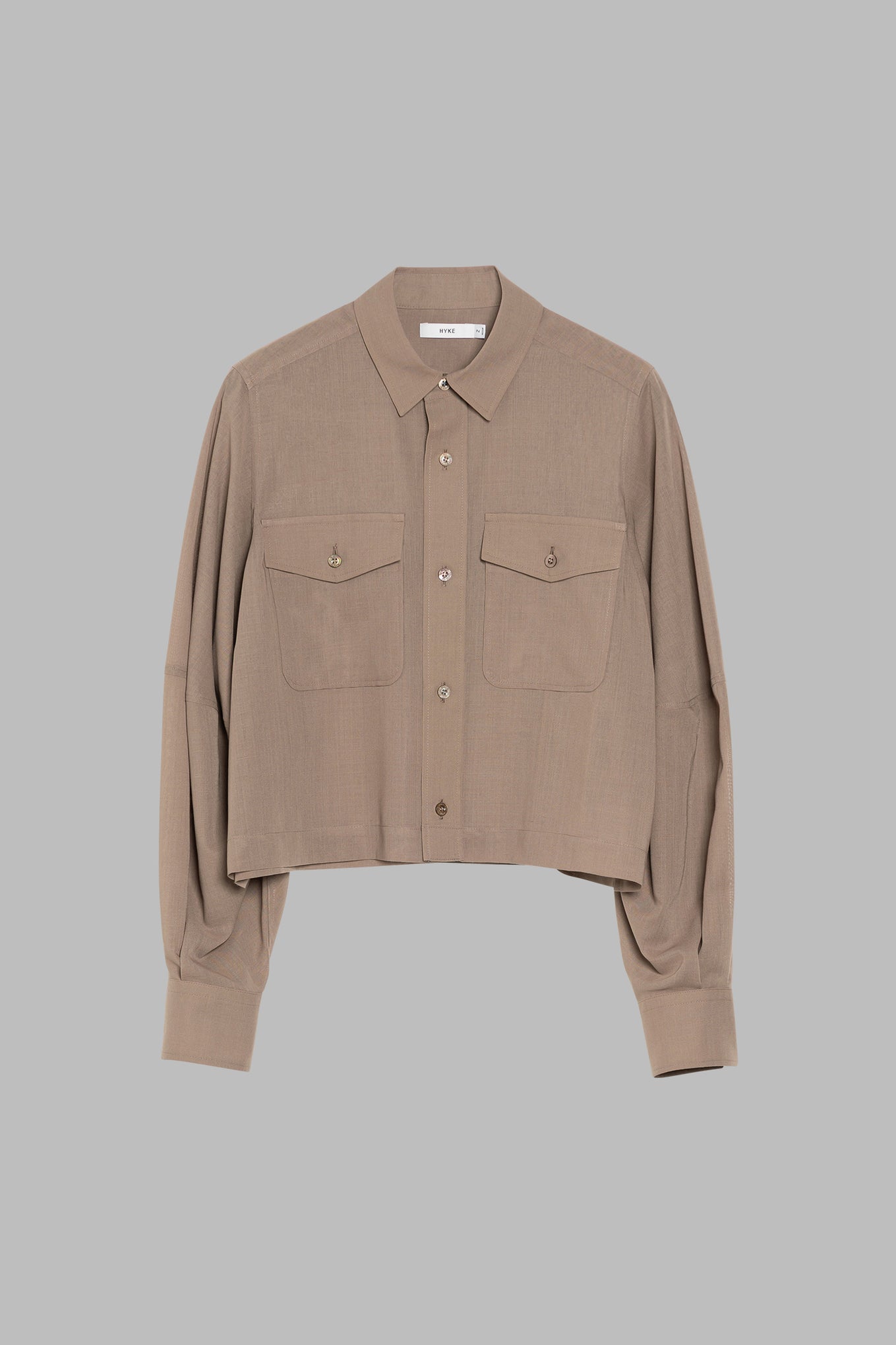 T/W VOILE BALLOON SLEEVE CROPPED SHIRT