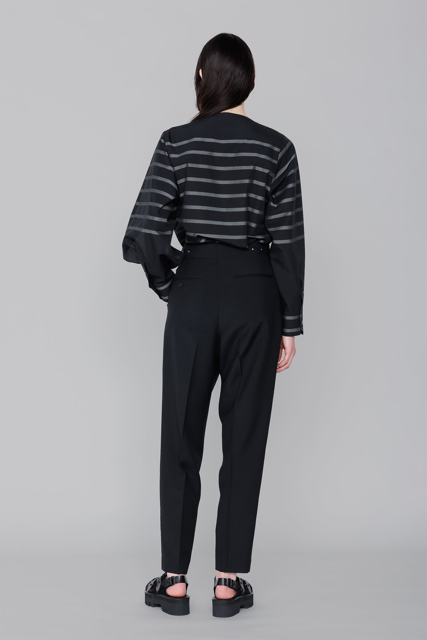 STRIPE COWL NECK BLOUSE