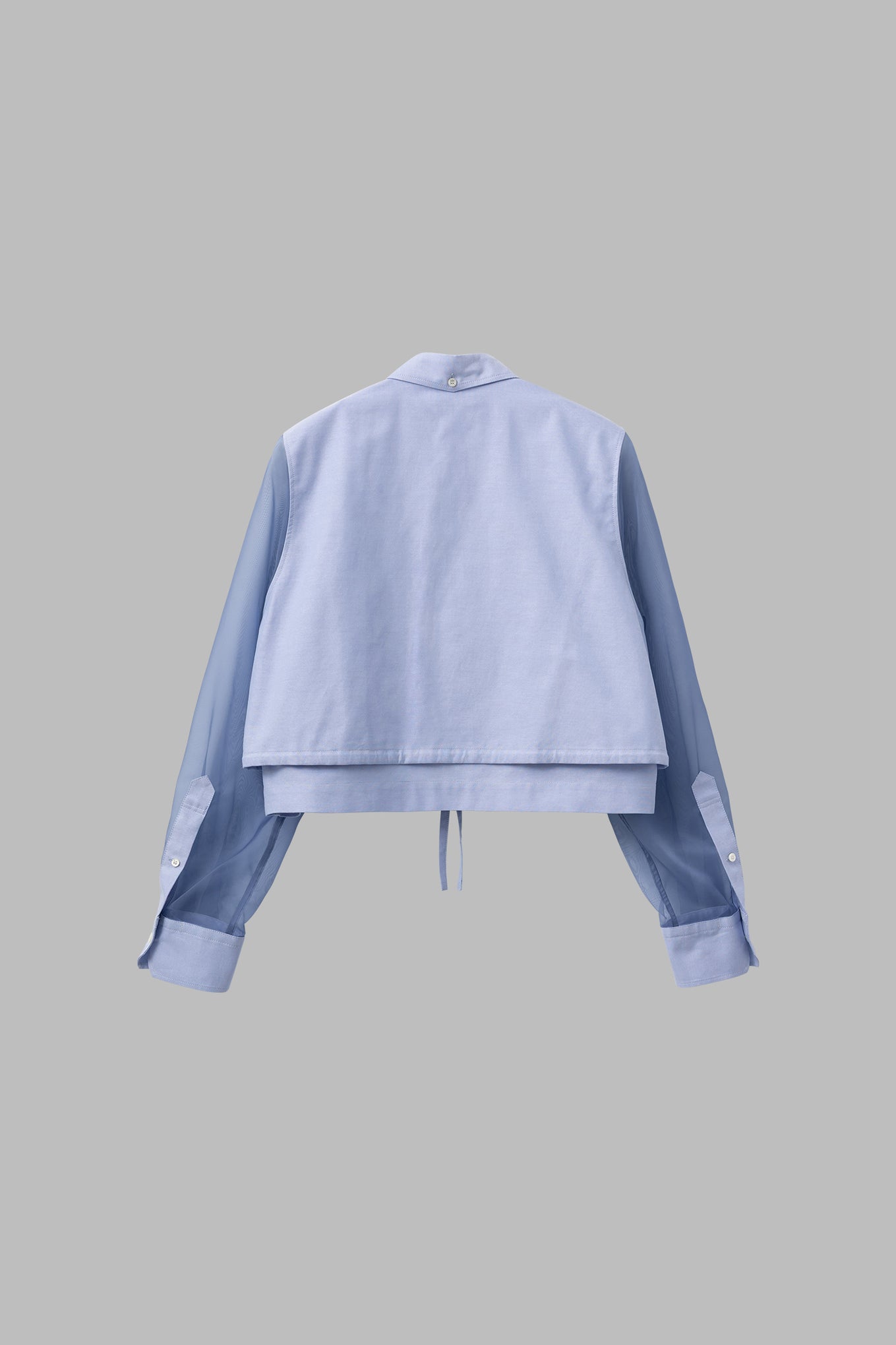 HYKE OXFORD SHEER SLEEVE SHIRT オックスフォード シアースリーブ  222-15178 長袖シャツ ホワイト レディース ハイク【中古】5-0203M∞ HYKE - HYKE OXFORD SHEER SLEEVE SHIRT オックスフォード シアー