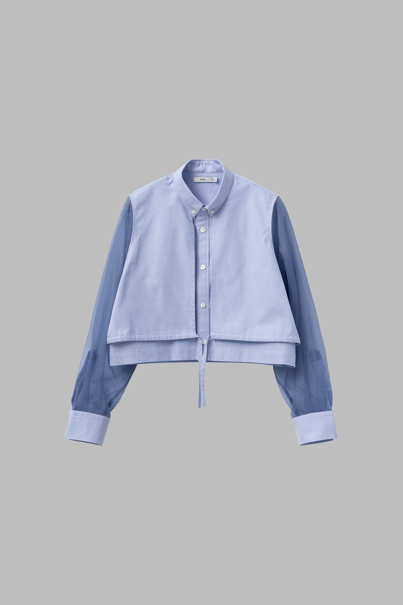 OXFORD SHEER SLEEVE SHIRT – HYKE ONLINE STORE