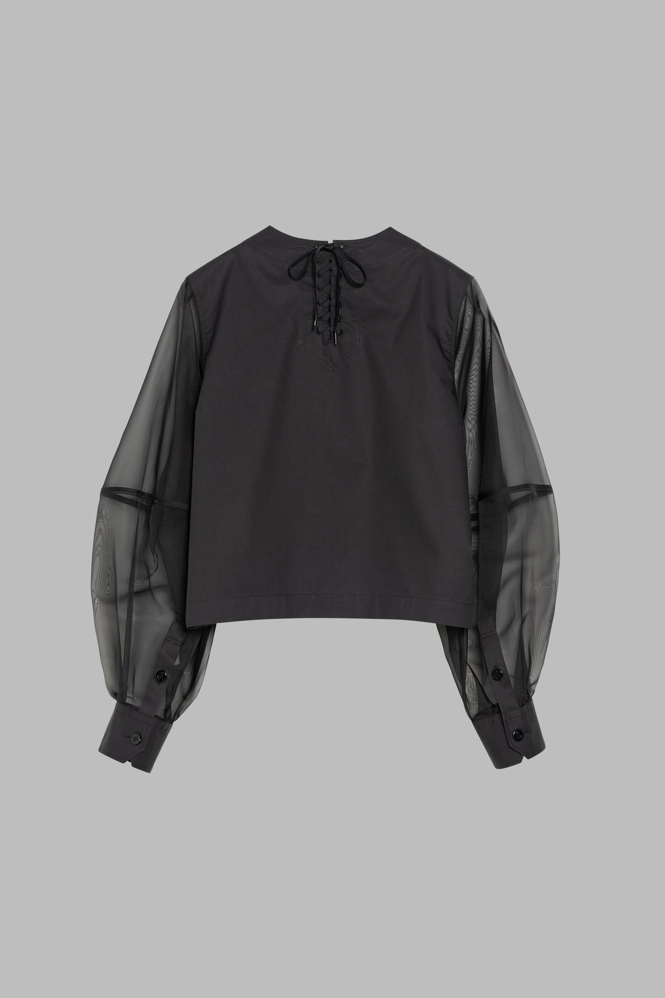 T/C SHEER SLEEVE SAILOR CROPPED BLOUSE – HYKE ONLINE STORE