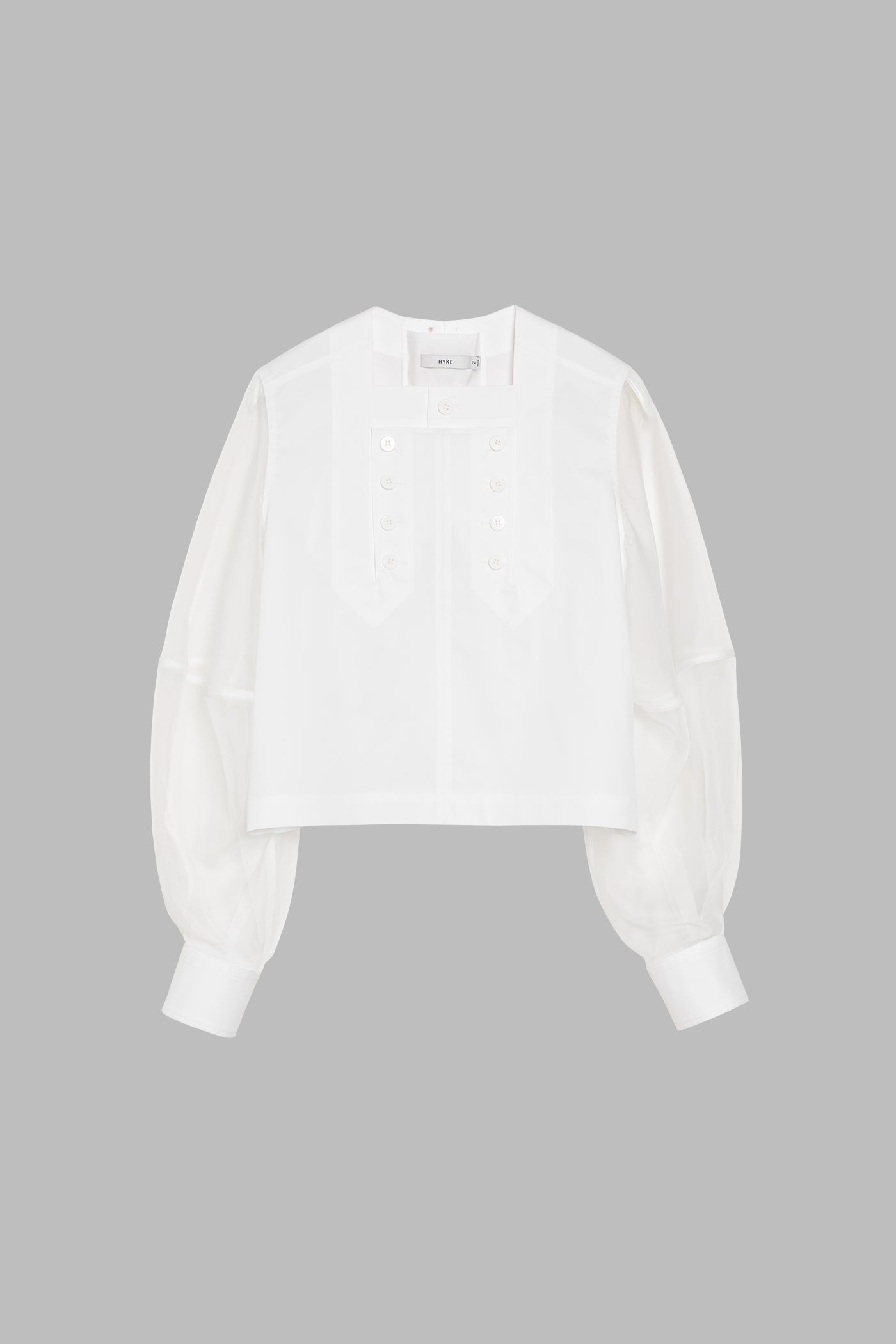 T/C SHEER SLEEVE SAILOR CROPPED BLOUSE – HYKE ONLINE STORE