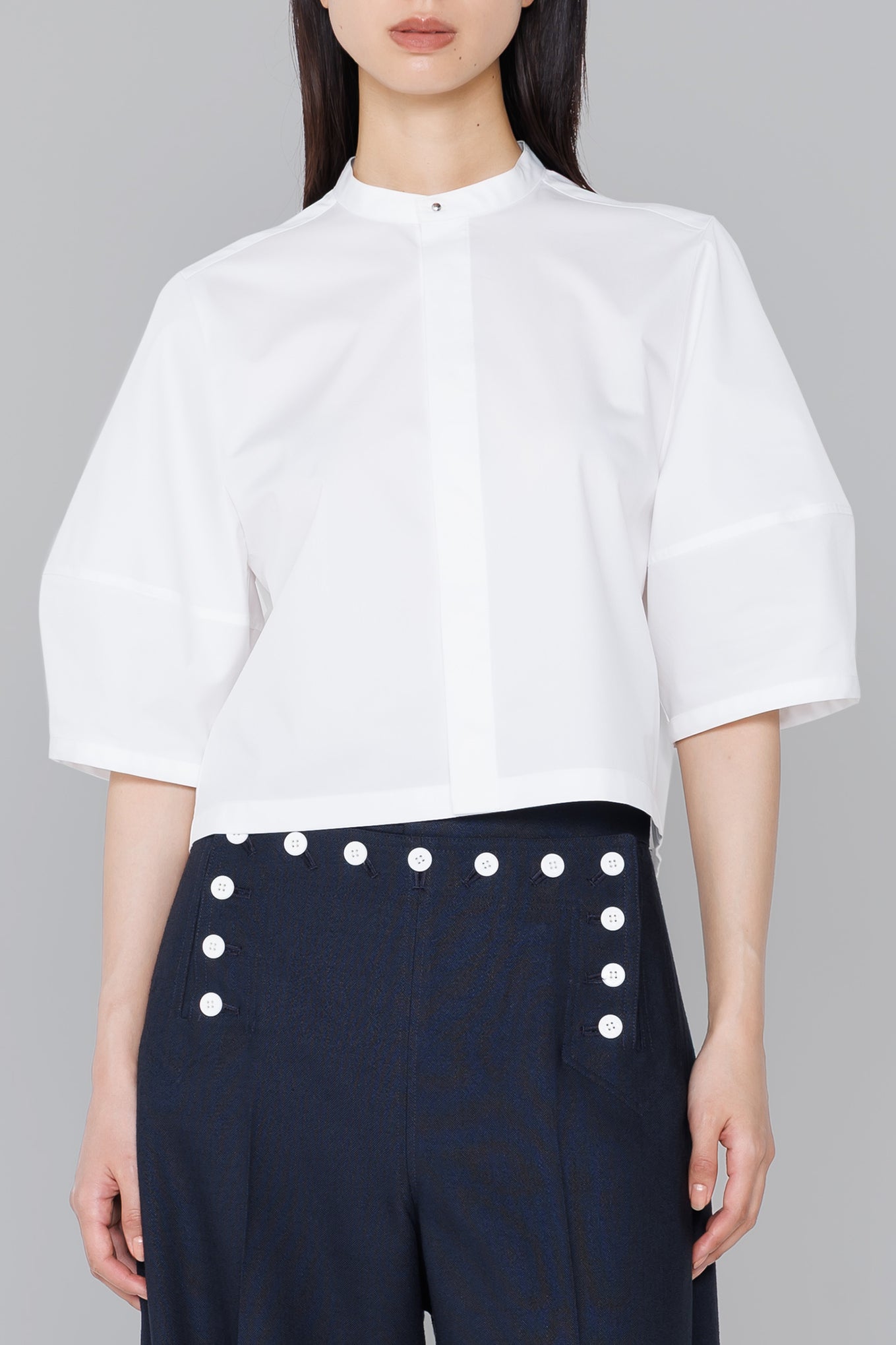 T/C BALLOON SLEEVE CROPPED BLOUSE – HYKE ONLINE STORE