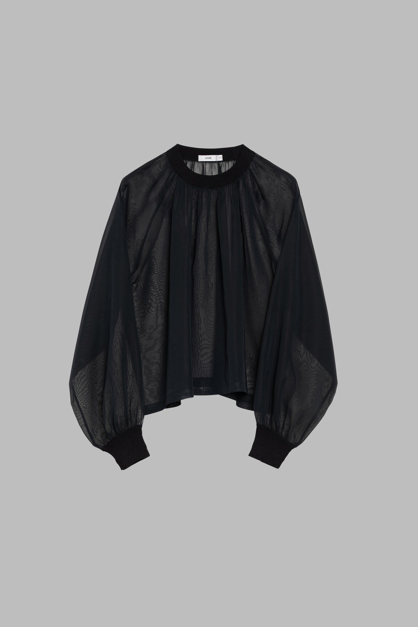 COTTON VOILE SHIRRED BLOUSE