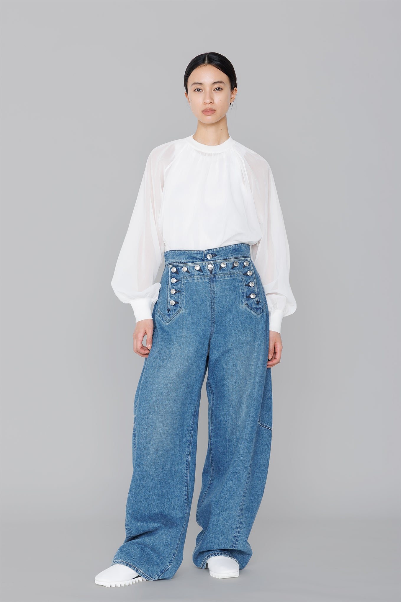 カットソー(長袖/七分) HYKE SHIRRED CHIFFON TOP HYKE - HYKE SHIRRED CHIFFON TOPの通販 by moankoro's shop｜ハイク