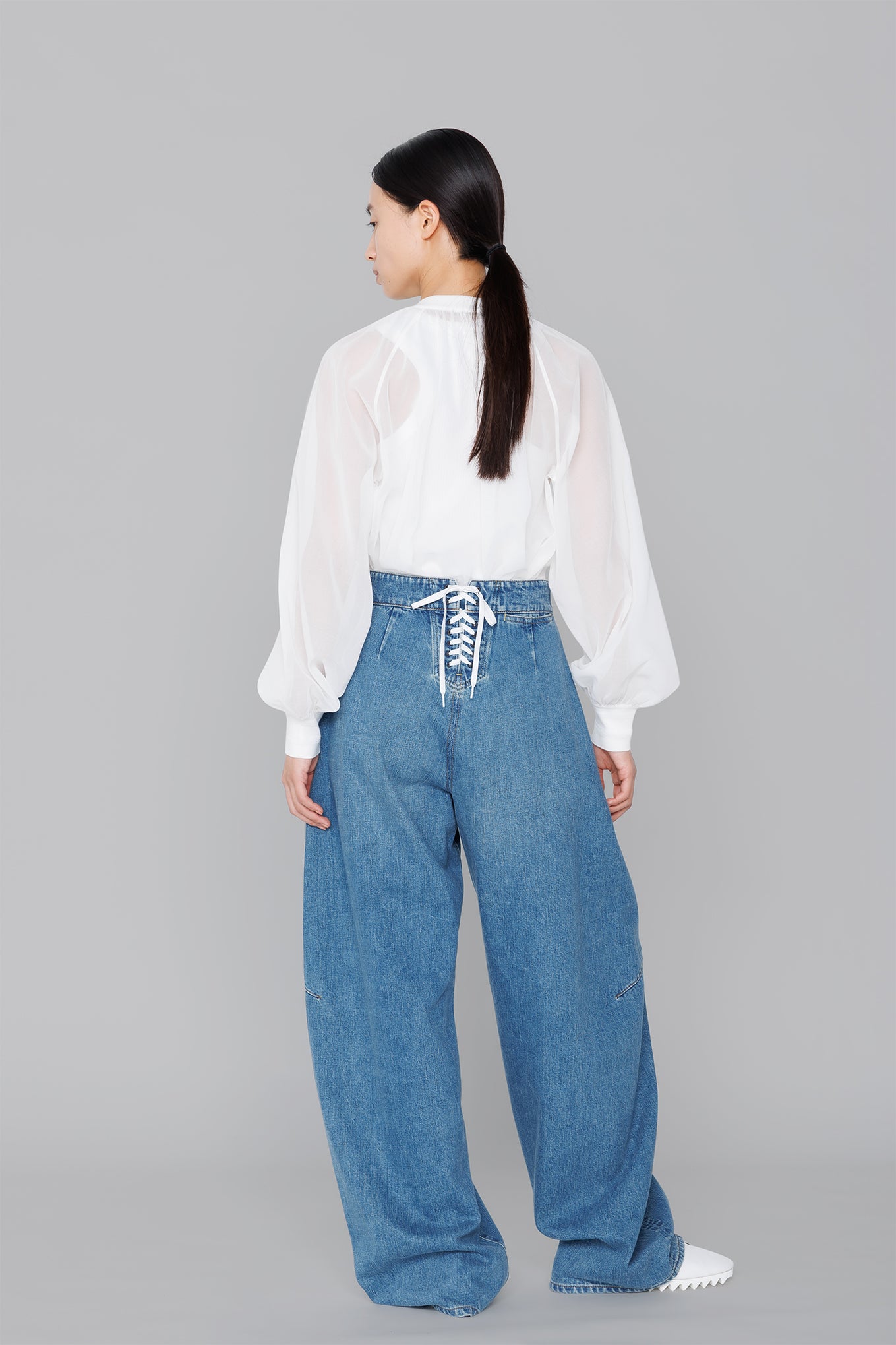 COTTON VOILE SHIRRED BLOUSE – HYKE ONLINE STORE