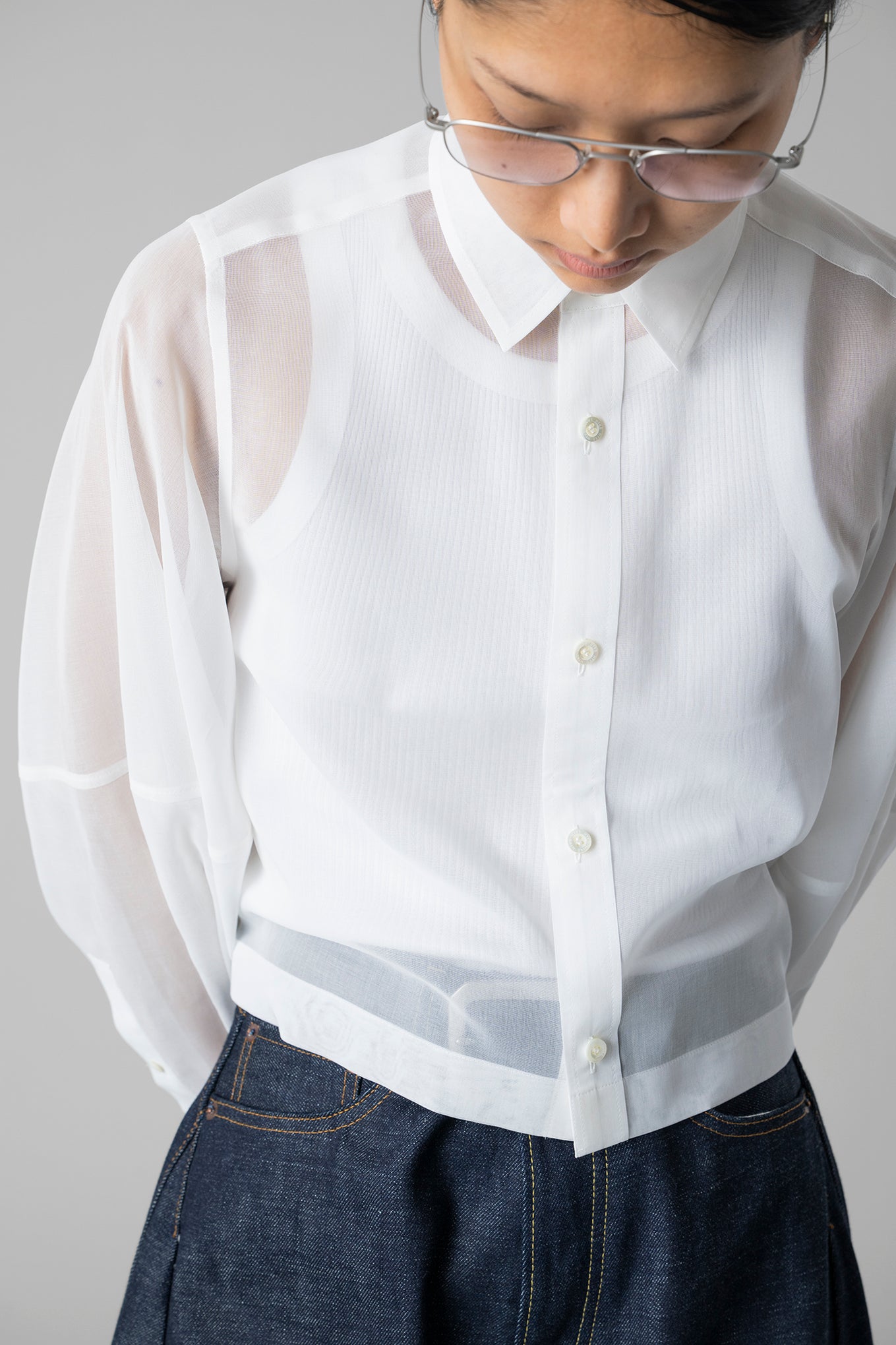 COTTON VOILE BALLOON SLEEVE SHIRT – HYKE ONLINE STORE