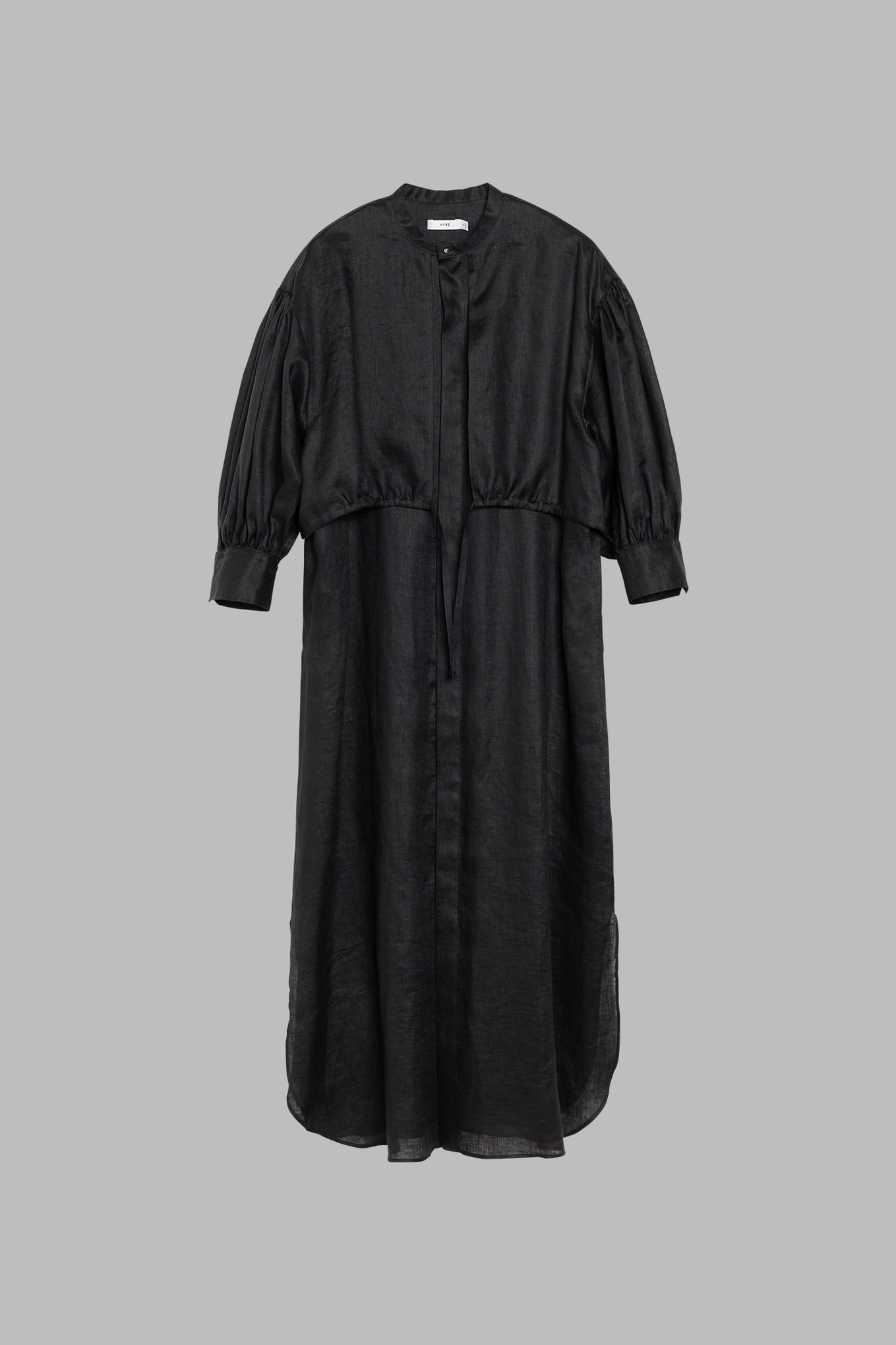 LINEN BALLOON SLEEVE DRESS