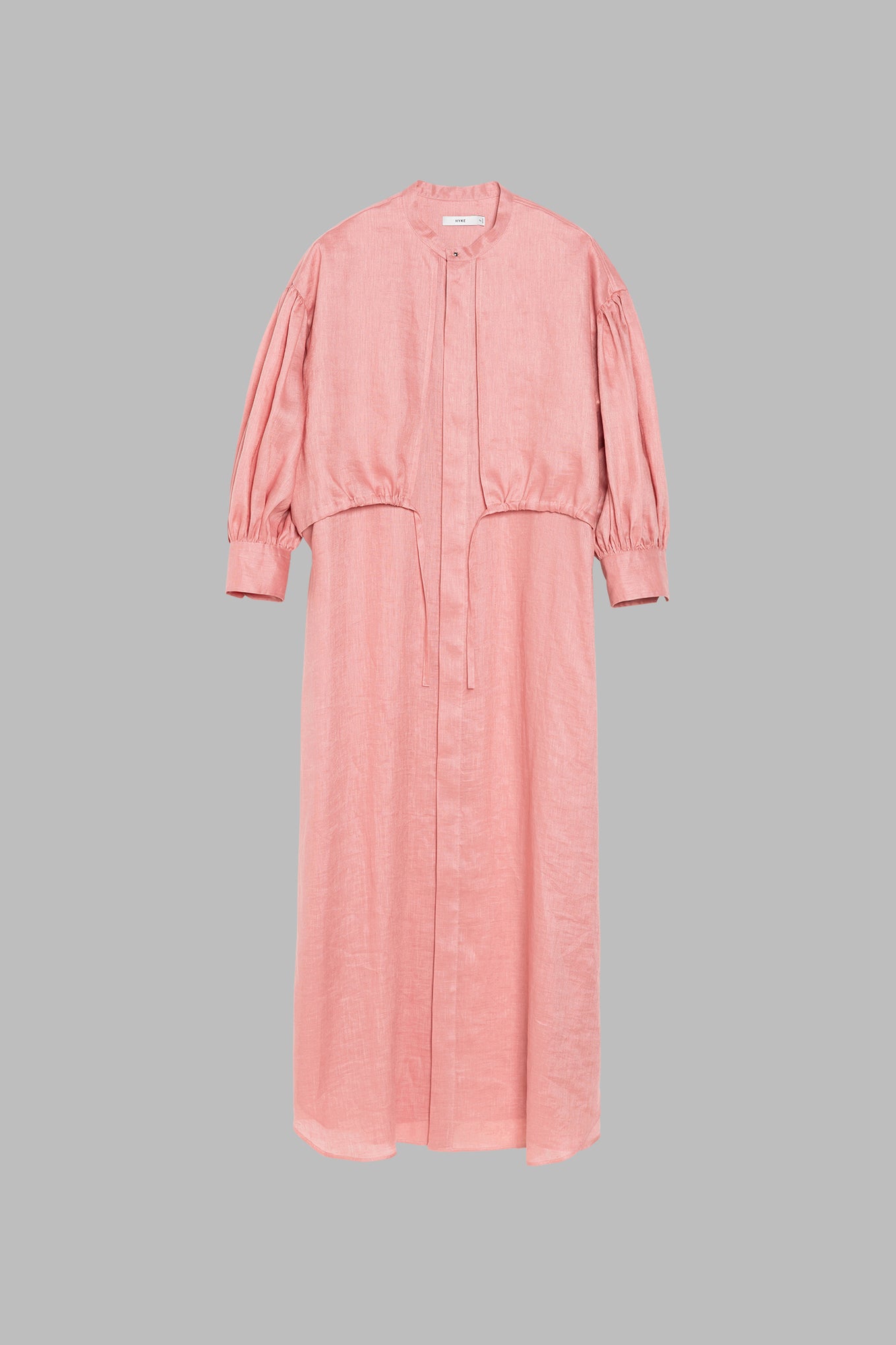 LINEN BALLOON SLEEVE DRESS