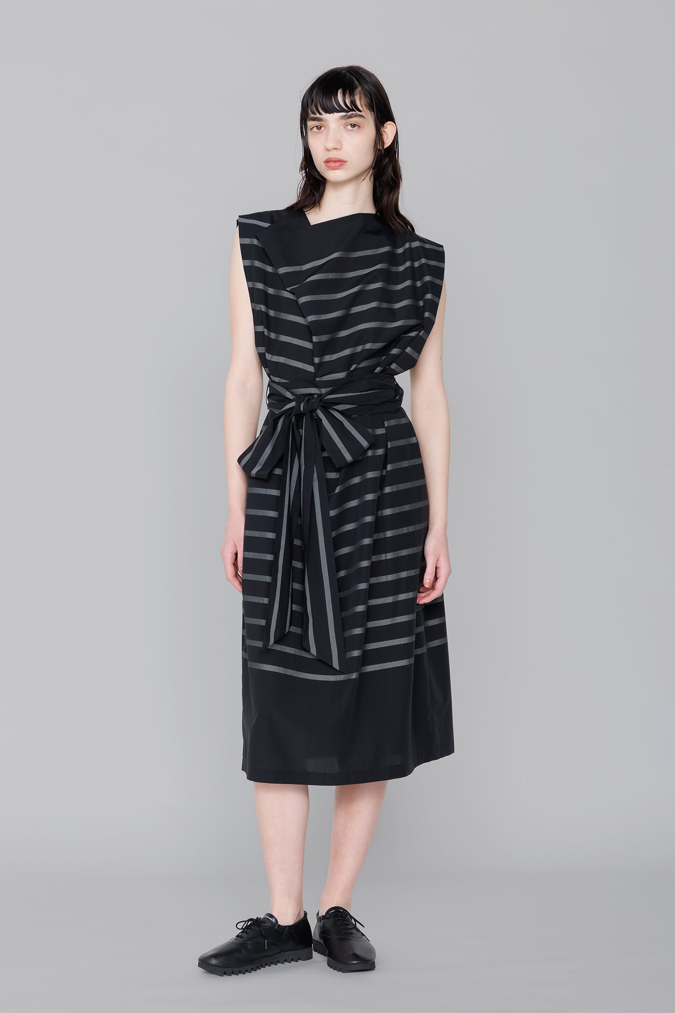 STRIPE COWL NECK DRESS