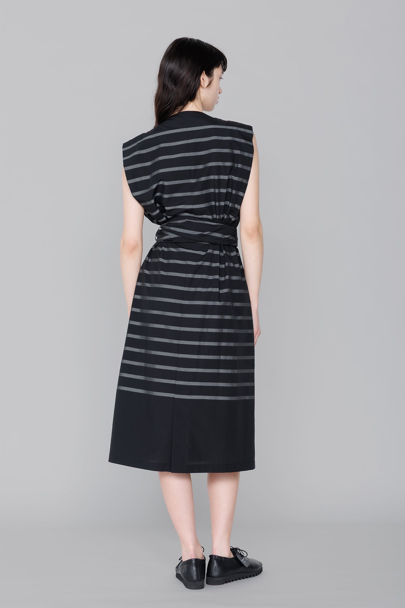 STRIPE COWL NECK DRESS