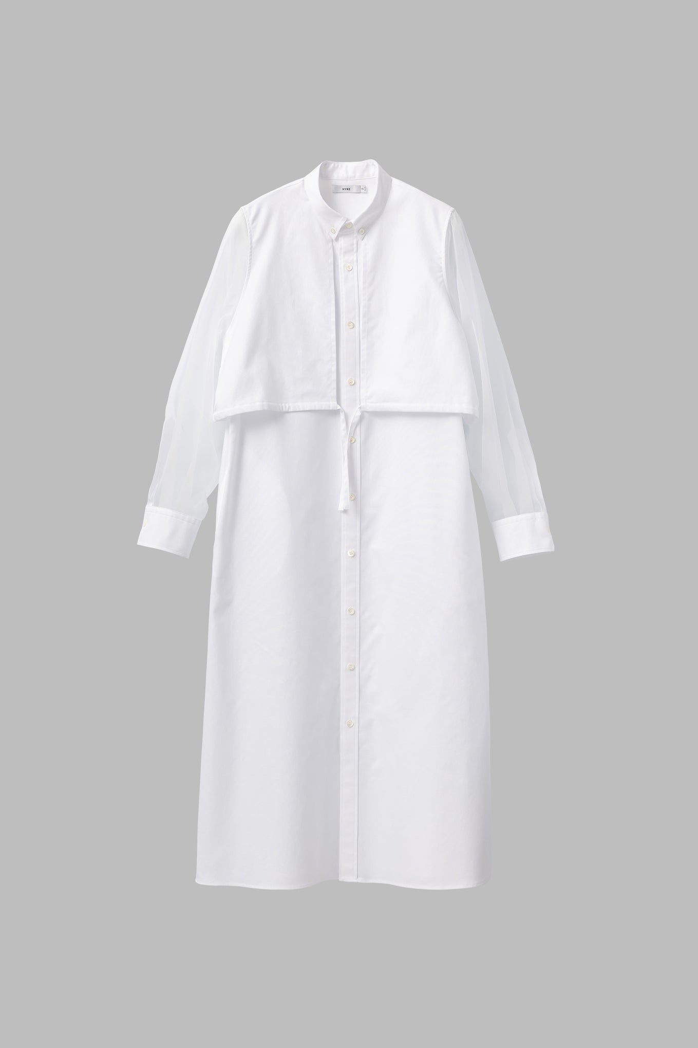 OXFORD SHEER SLEEVE DRESS
