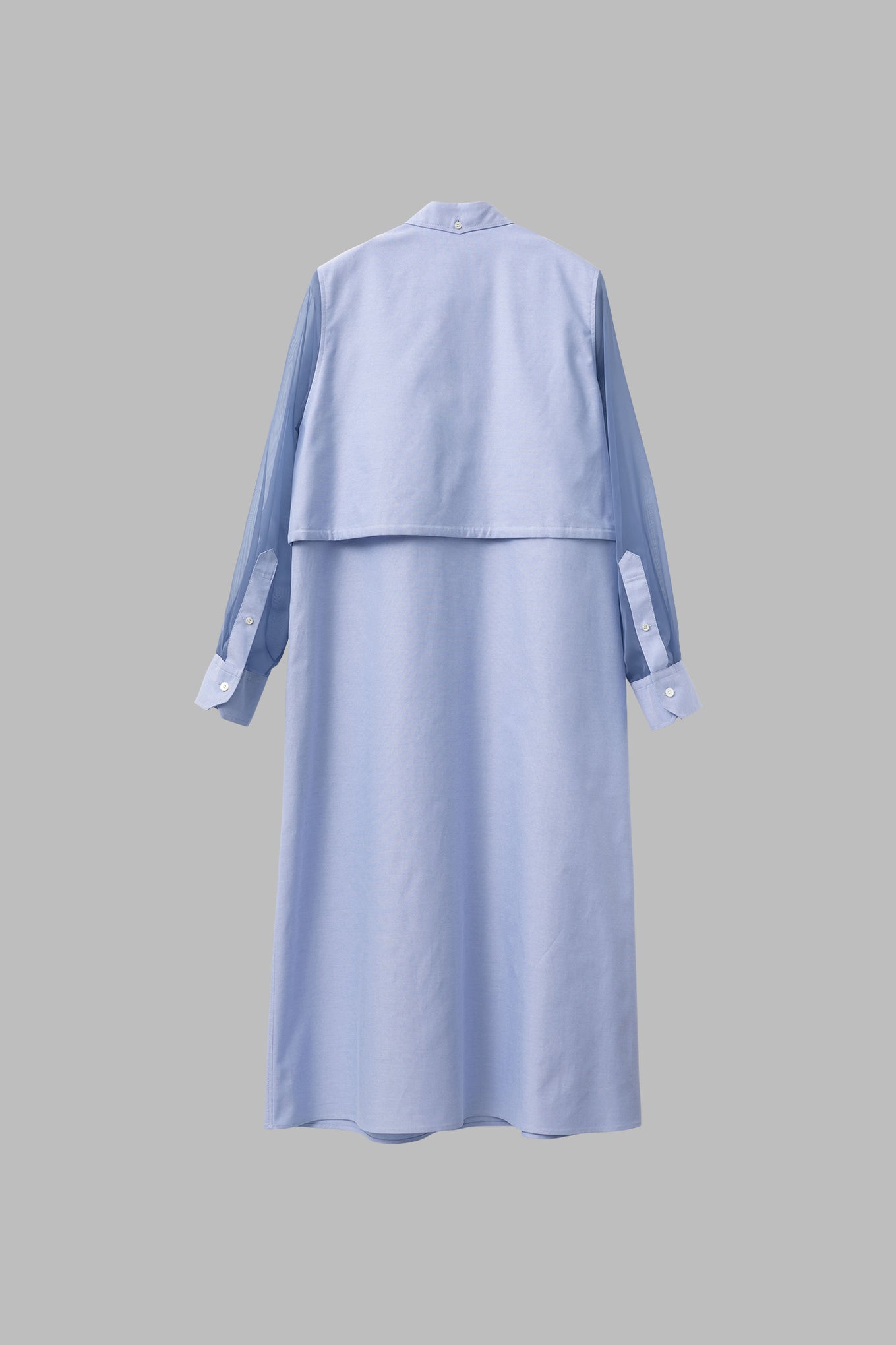 OXFORD SHEER SLEEVE DRESS