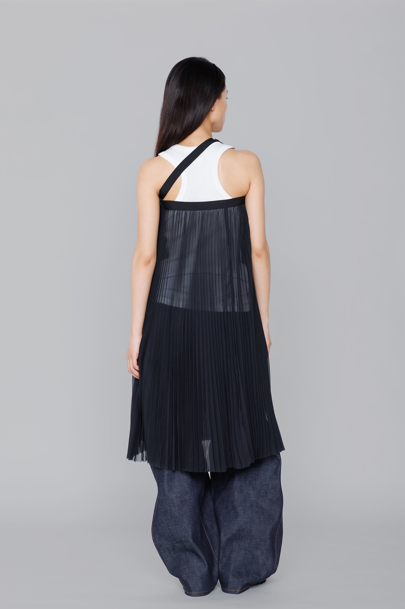 SHEER PLEATED WRAP DRESS – HYKE ONLINE STORE
