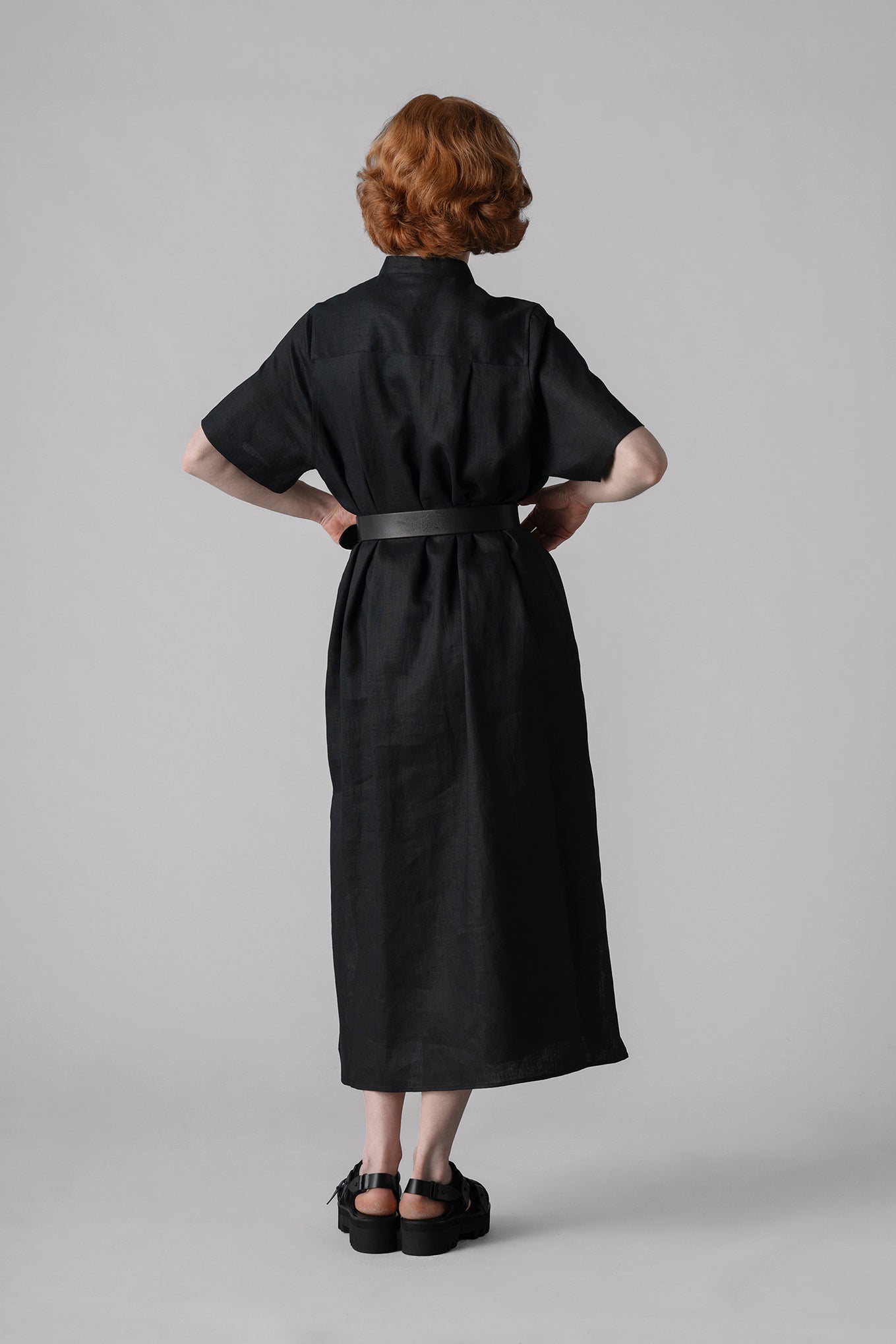 LINEN MAXI SHIRT DRESS