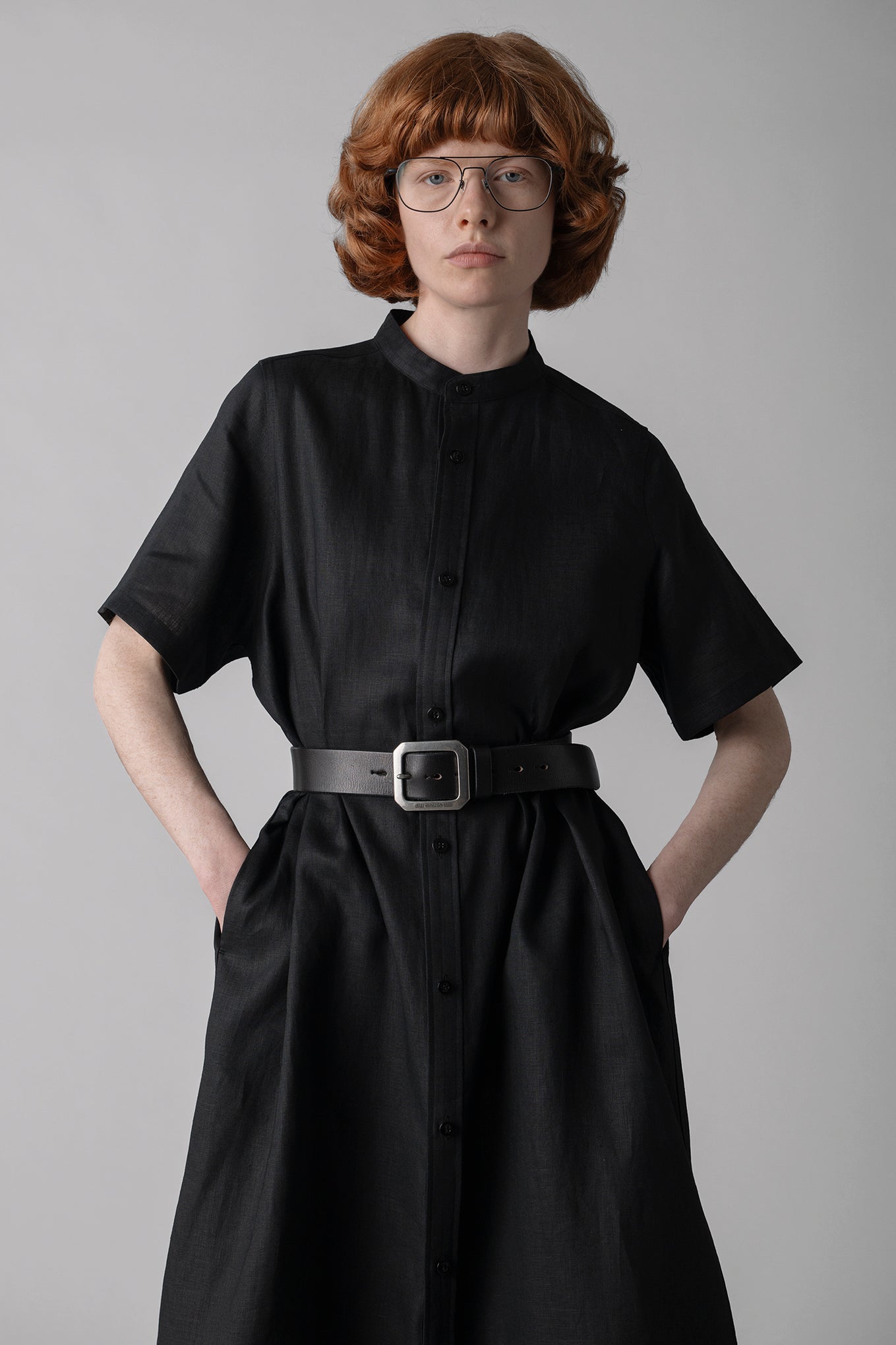 LINEN MAXI SHIRT DRESS