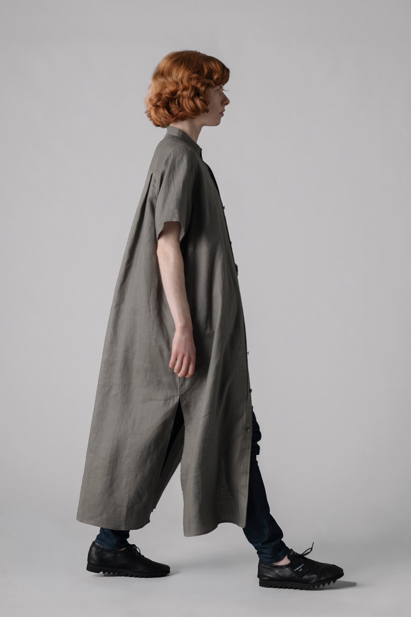 LINEN MAXI SHIRT DRESS